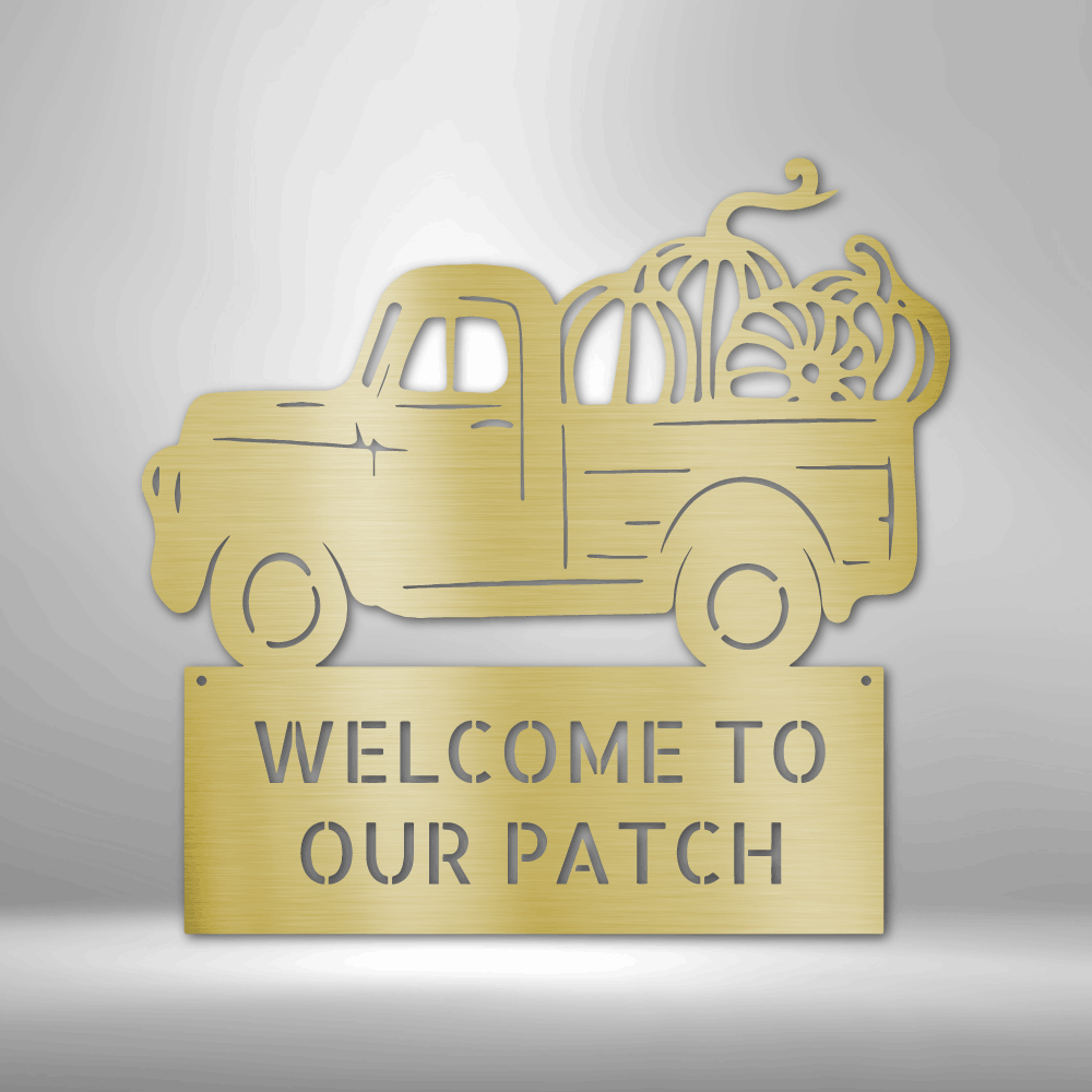 Steel Sign Gold / 12" Country Truck | Customizable Steel Sign