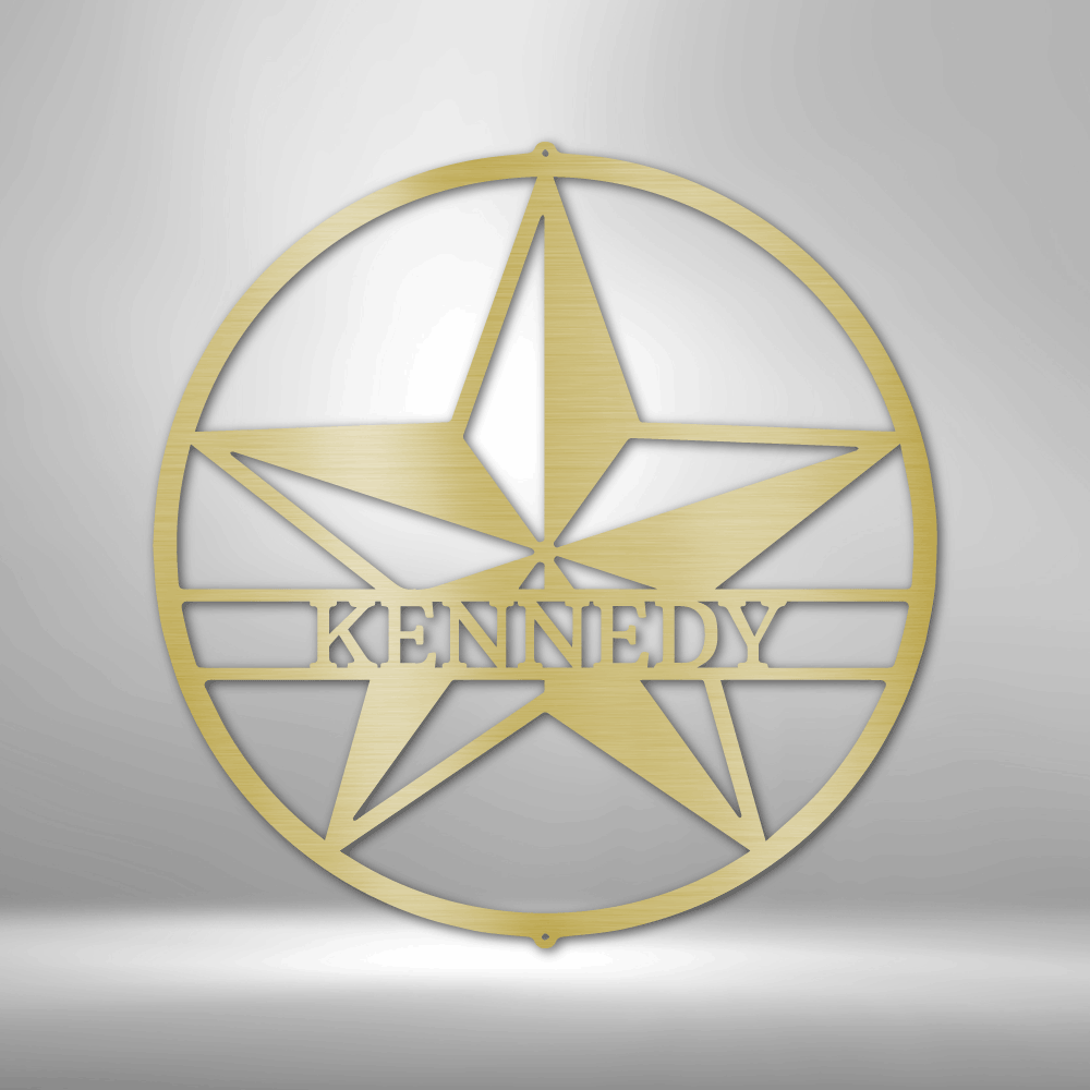 Steel Sign Gold / 12" Star Decor | Customizable Steel Sign