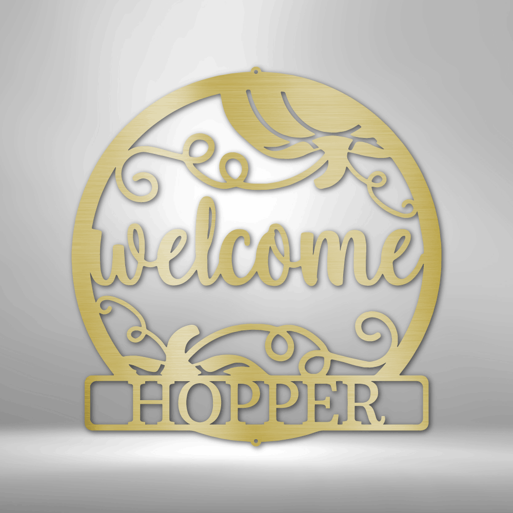 Steel Sign Gold / 12" Welcome Fall | Customizable Steel Sign