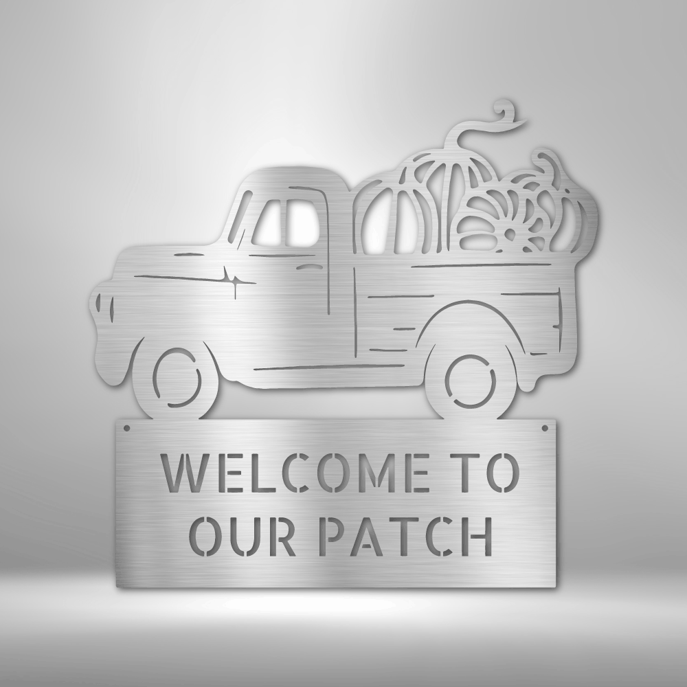 Steel Sign Silver / 12" Country Truck | Customizable Steel Sign