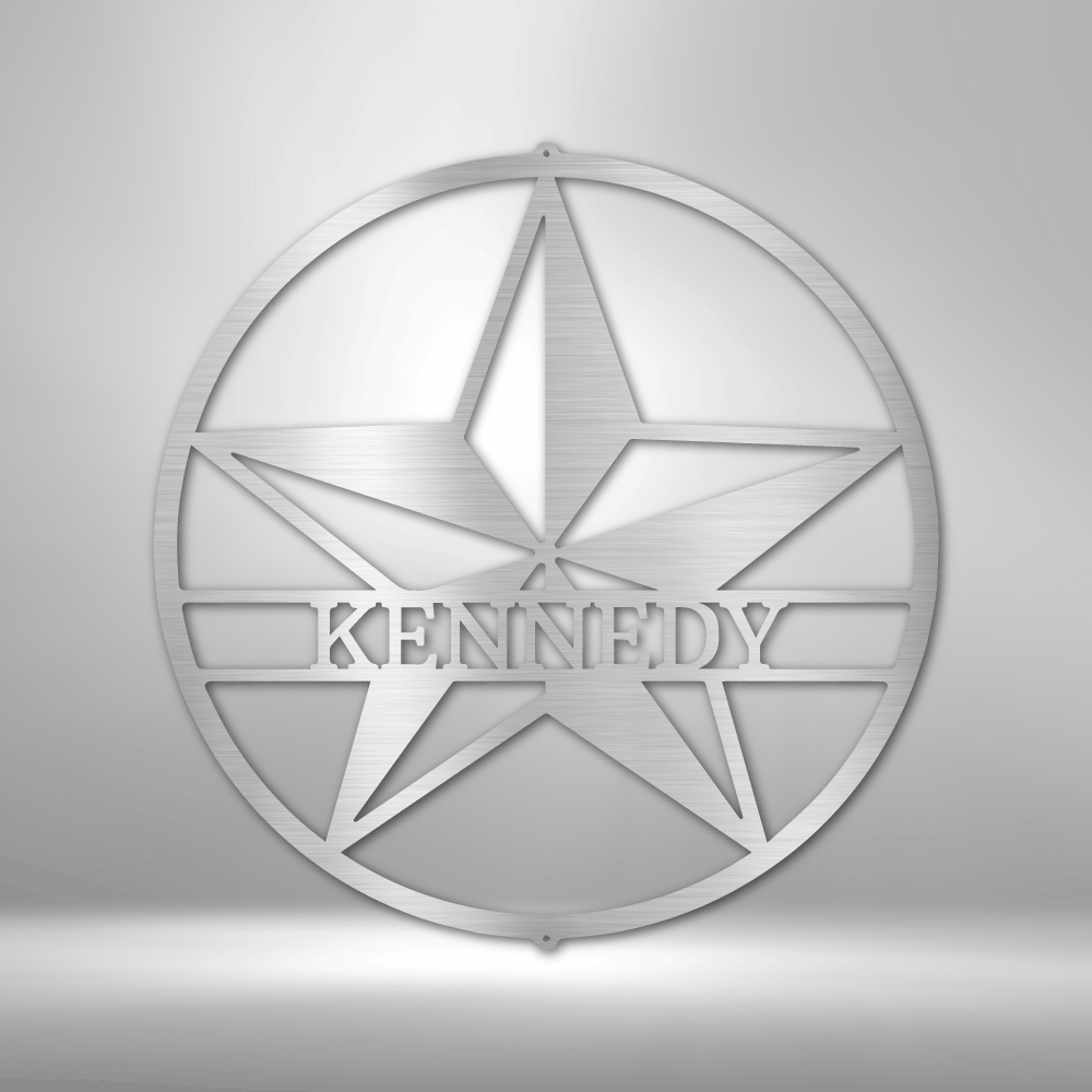 Steel Sign Silver / 12" Star Decor | Customizable Steel Sign