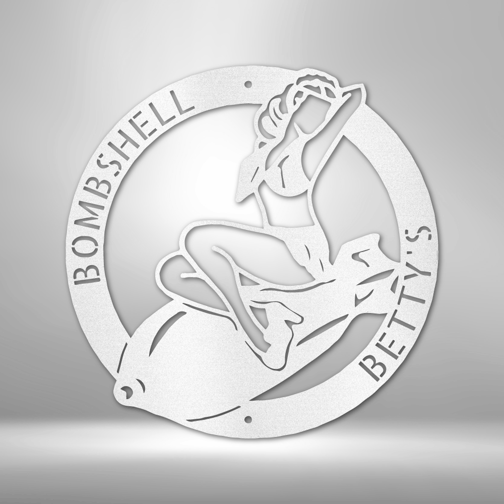 Steel Sign White / 12" Bomber Pinup | Customizable Steel Sign