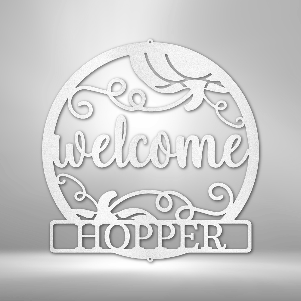 Steel Sign White / 12" Welcome Fall | Customizable Steel Sign