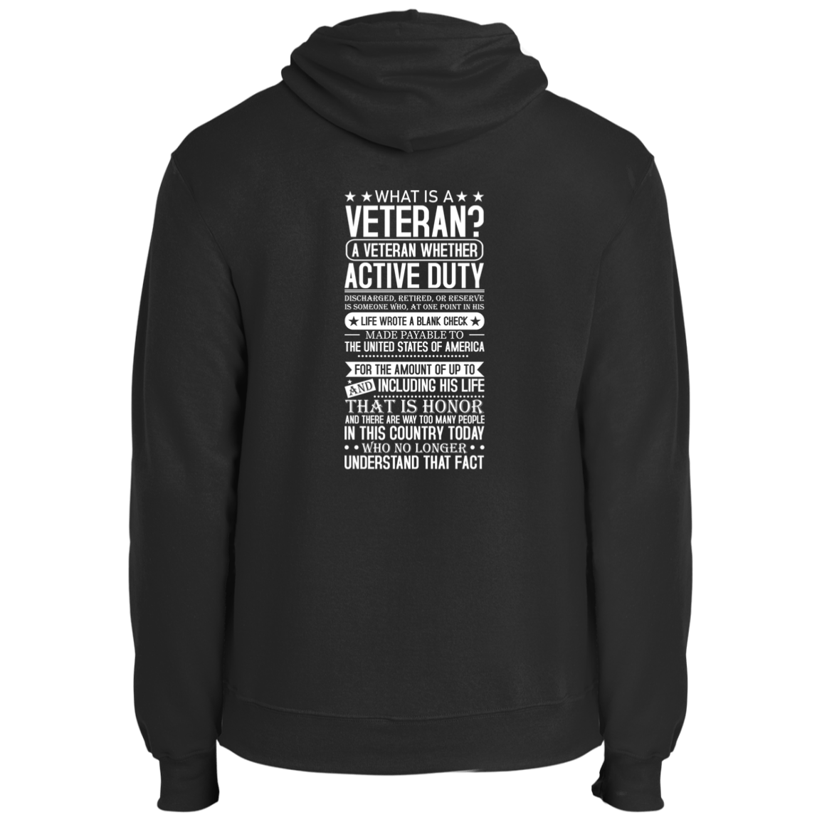 Sweatshirts Black / S What is a Veteran | Core Fleece Pullover Hoodie