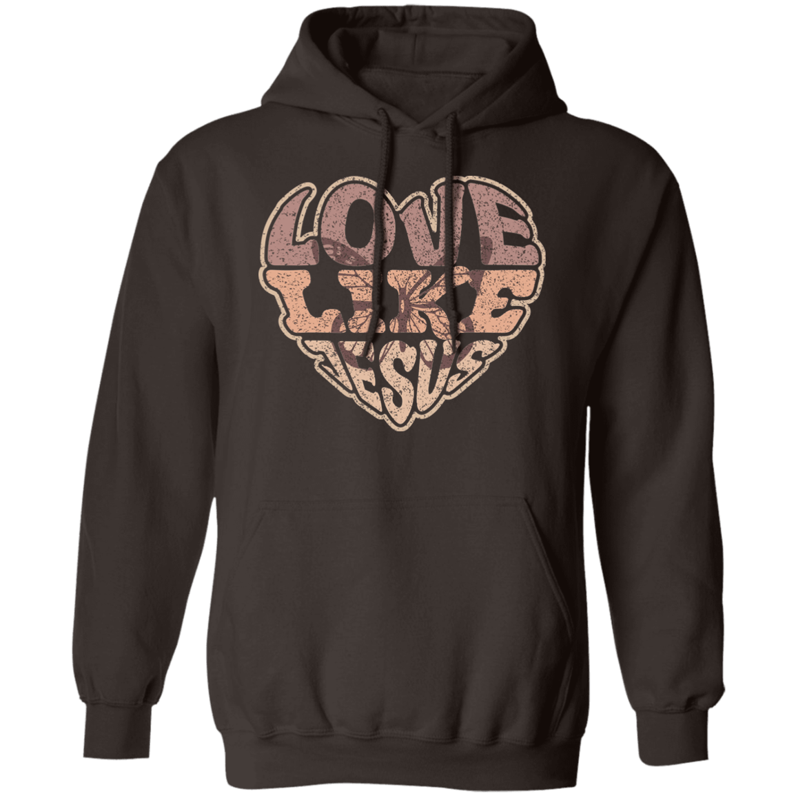 Sweatshirts Dark Chocolate / S Love Like Jesus | Christian | Retro | Pullover Hoodie