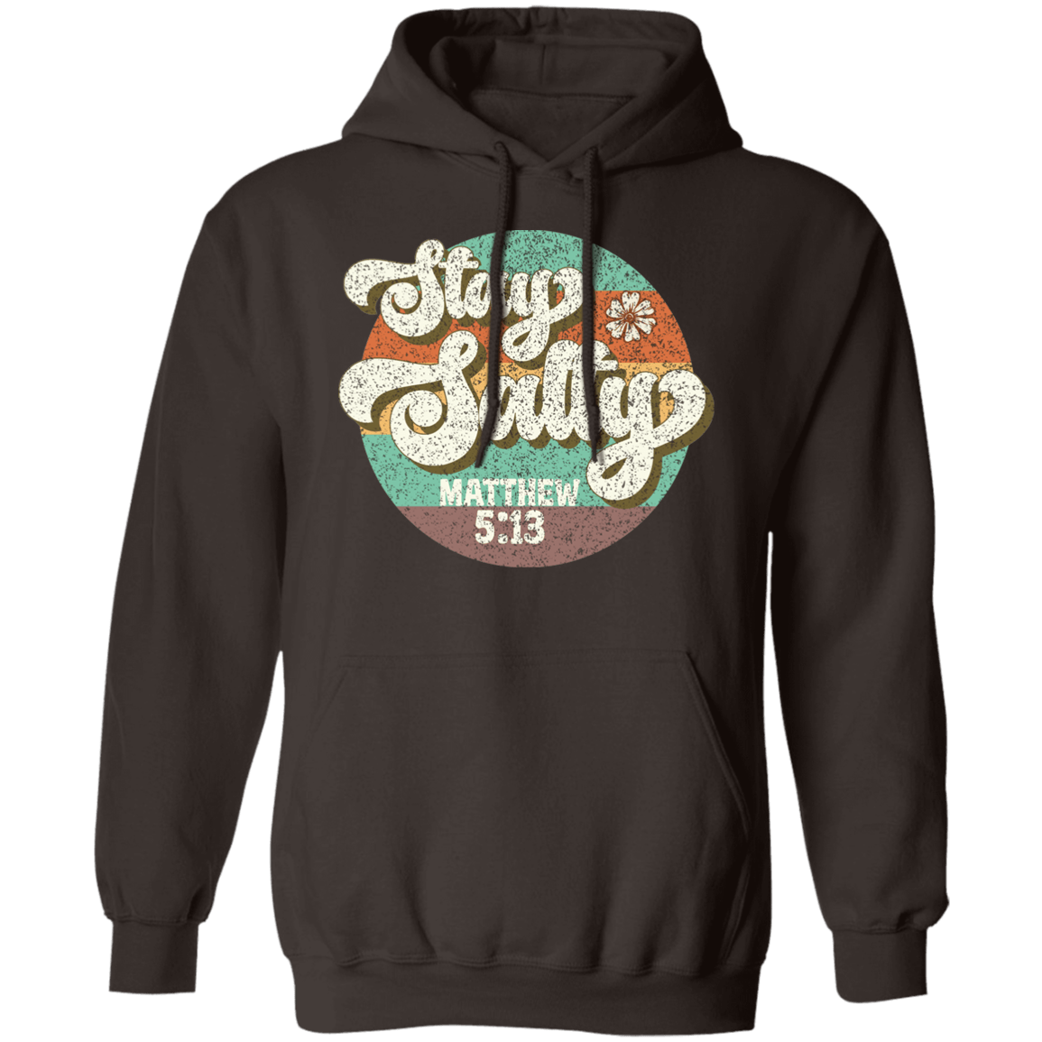 Sweatshirts Dark Chocolate / S Stay Salty | Matthew 5:13 | Christian | Retro | Pullover Hoodie