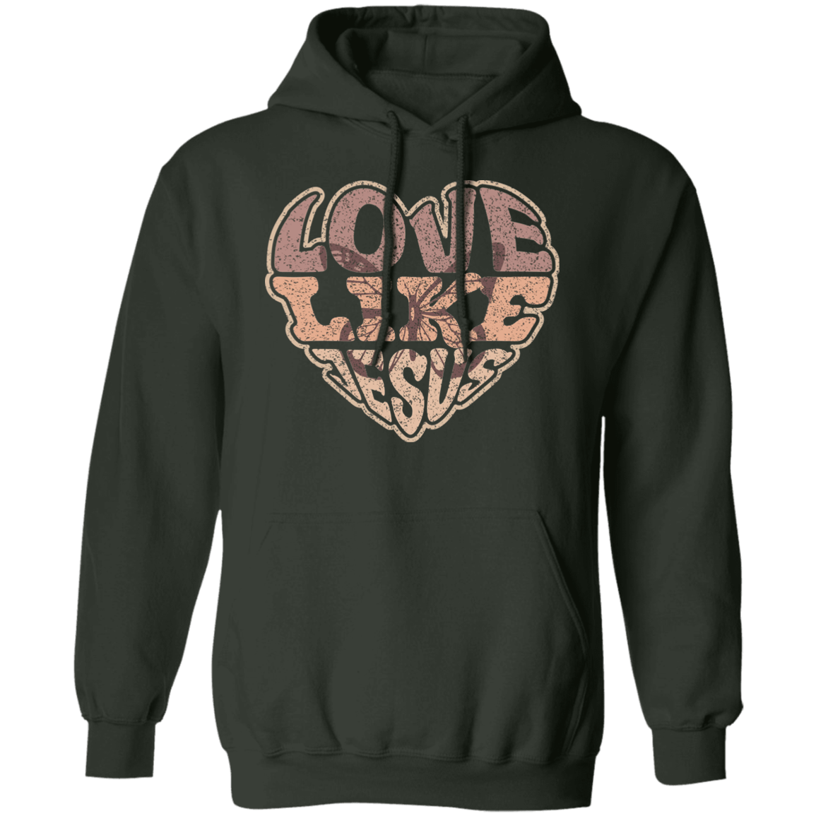 Sweatshirts Forest Green / S Love Like Jesus | Christian | Retro | Pullover Hoodie