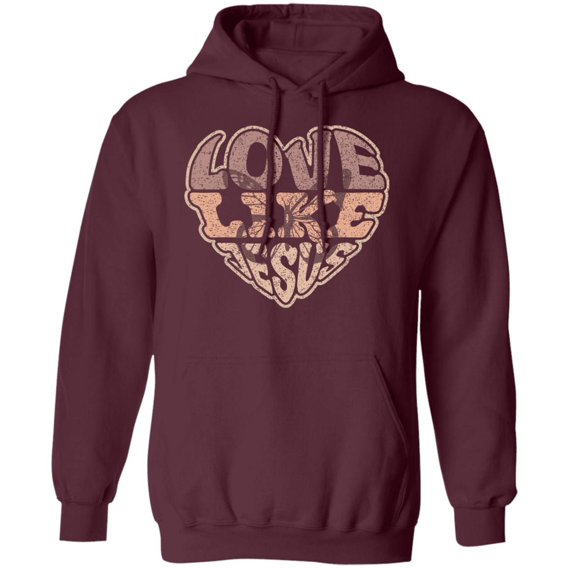 Sweatshirts Maroon / S Love Like Jesus | Christian | Retro | Pullover Hoodie