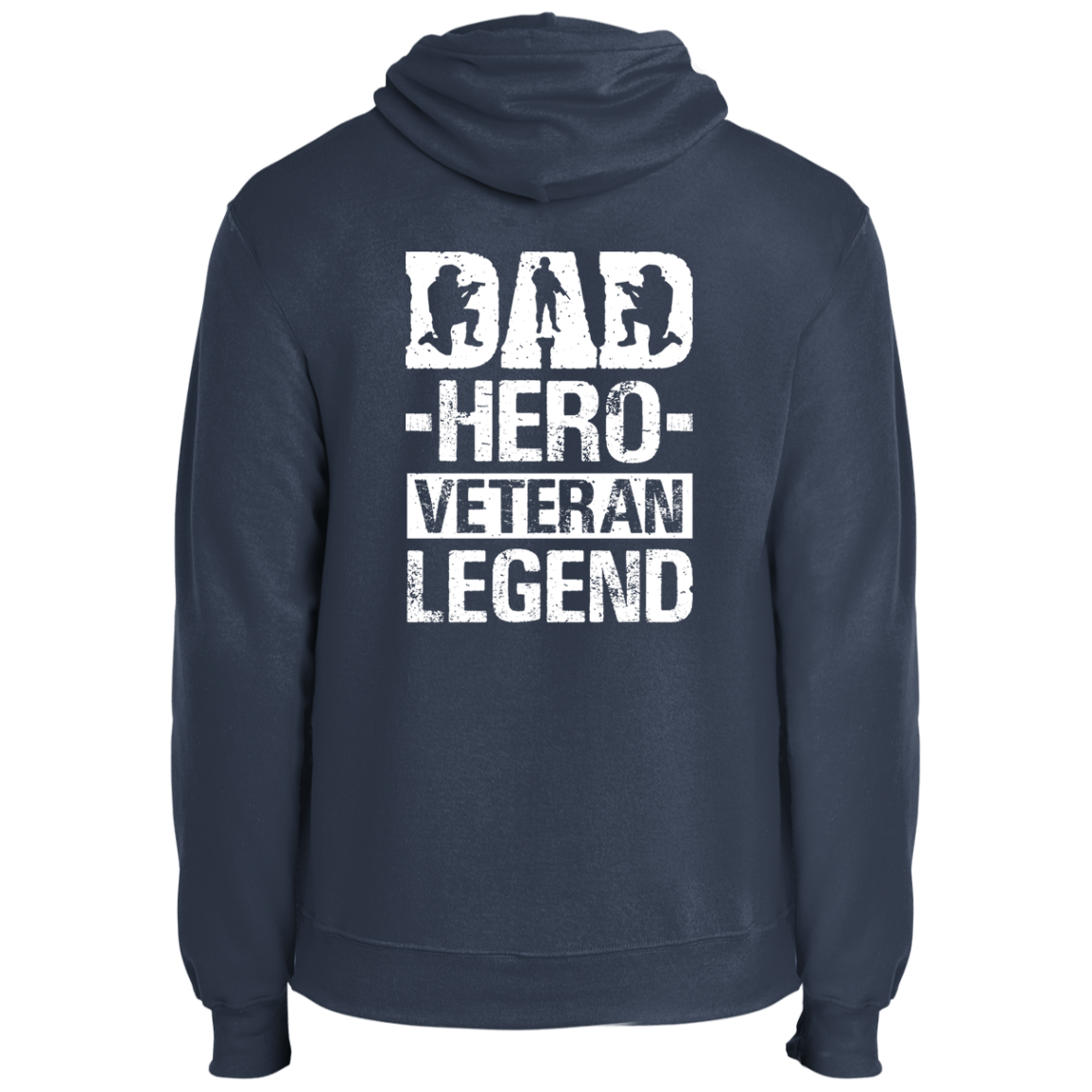 Sweatshirts Navy / S Dad | Hero Veteran Legend | Fleece Pullover Hoodie