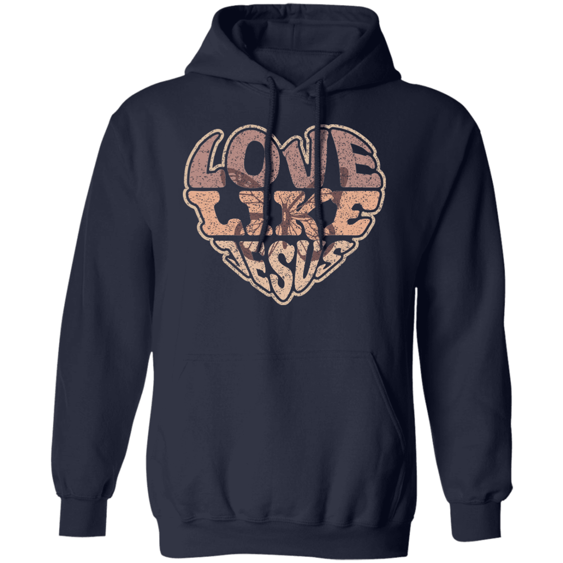 Sweatshirts Navy / S Love Like Jesus | Christian | Retro | Pullover Hoodie