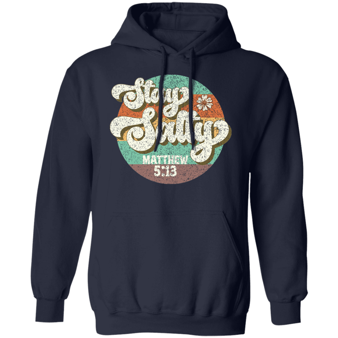 Sweatshirts Navy / S Stay Salty | Matthew 5:13 | Christian | Retro | Pullover Hoodie