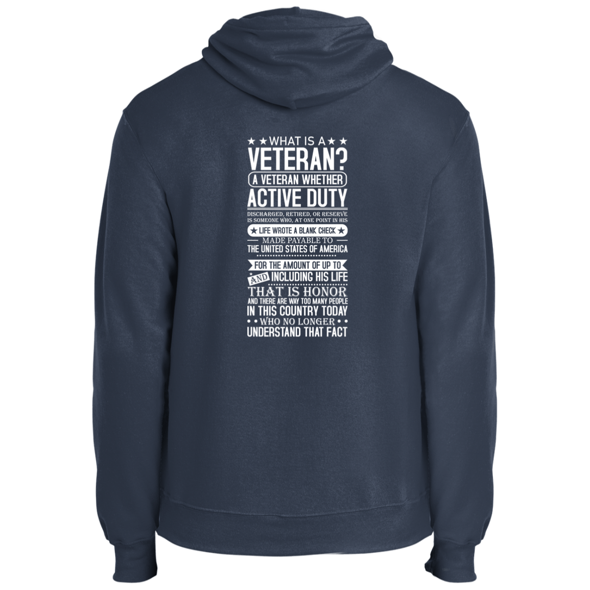 Sweatshirts Navy / S What is a Veteran | Core Fleece Pullover Hoodie