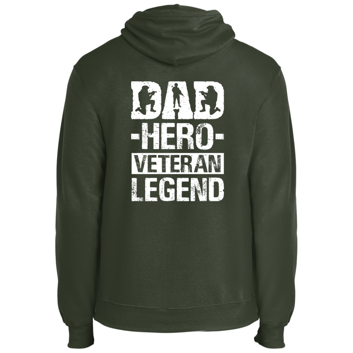 Sweatshirts Olive / S Dad | Hero Veteran Legend | Fleece Pullover Hoodie