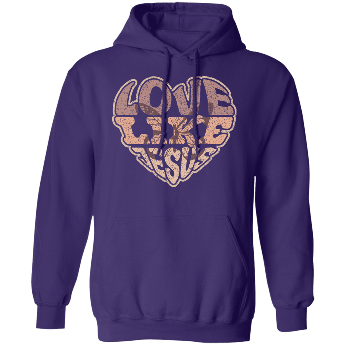 Sweatshirts Purple / S Love Like Jesus | Christian | Retro | Pullover Hoodie