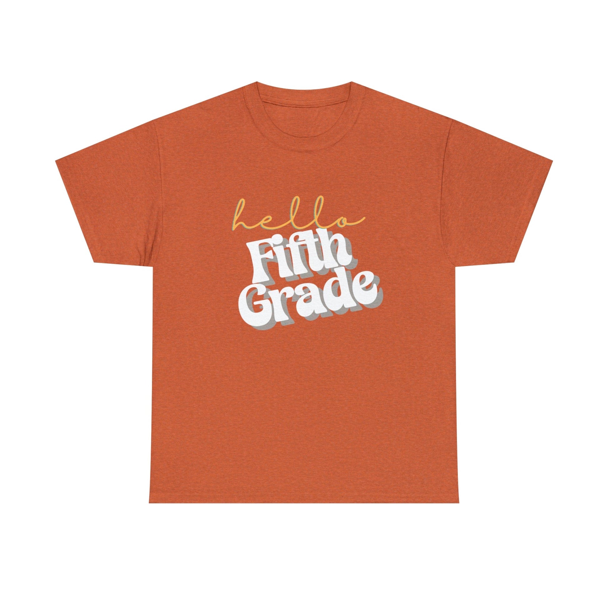 T-Shirt Antique Orange / S Hello Fifth Grade | Retro | ADULT Sizes | Cotton Tee