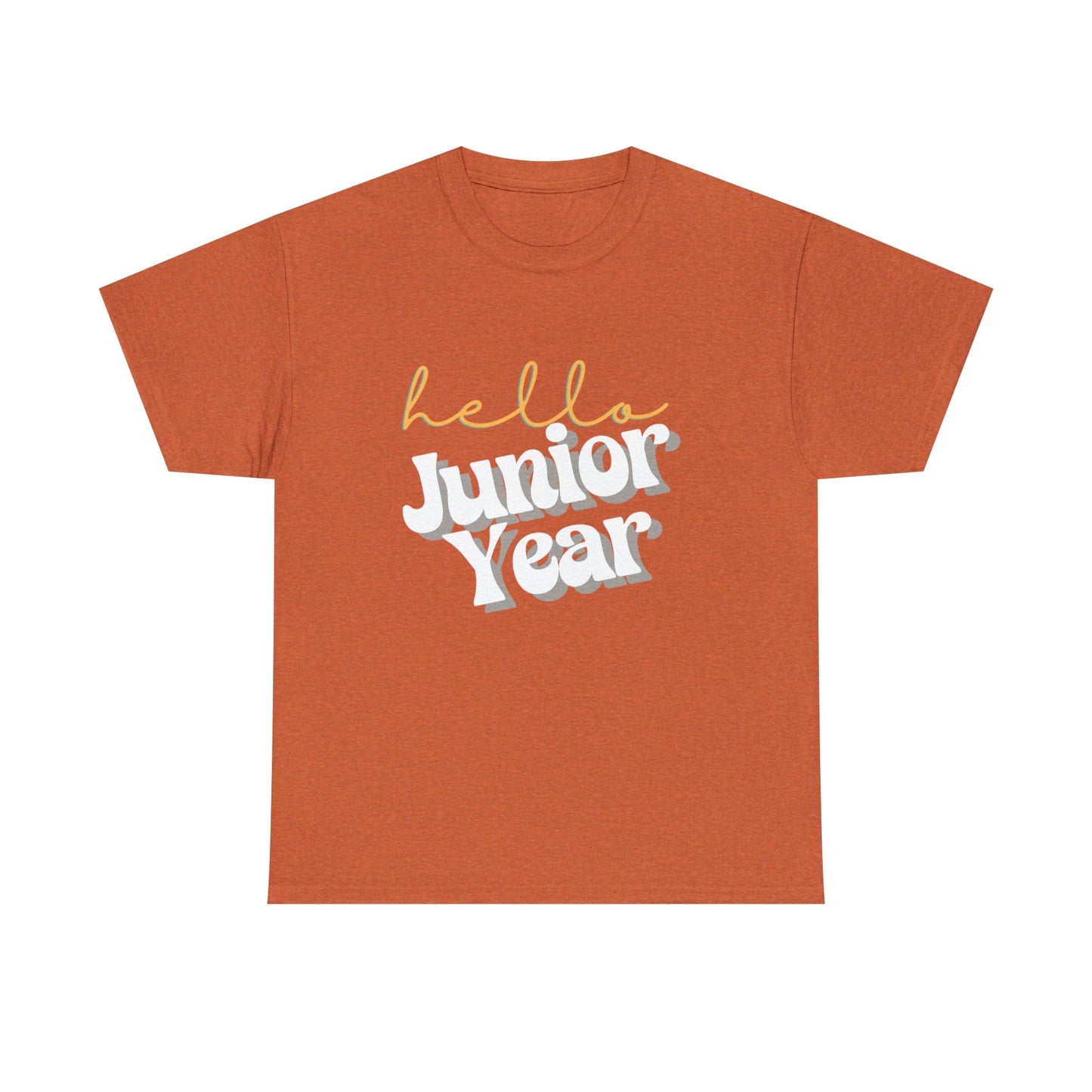 T-Shirt Antique Orange / S Hello Junior Year | Retro | ADULT Sizes | Cotton Tee