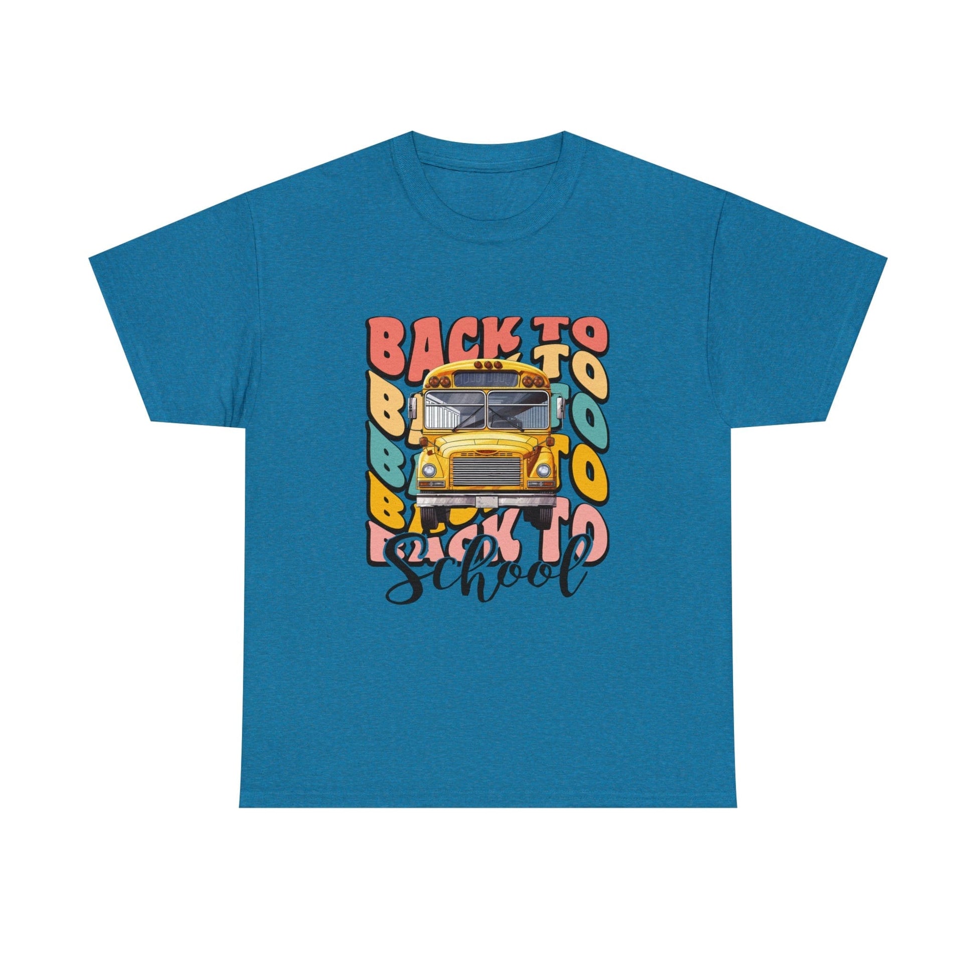 T-Shirt Antique Sapphire / S Back to School | School Bus | Retro | ADULT sizes | Cotton Tee