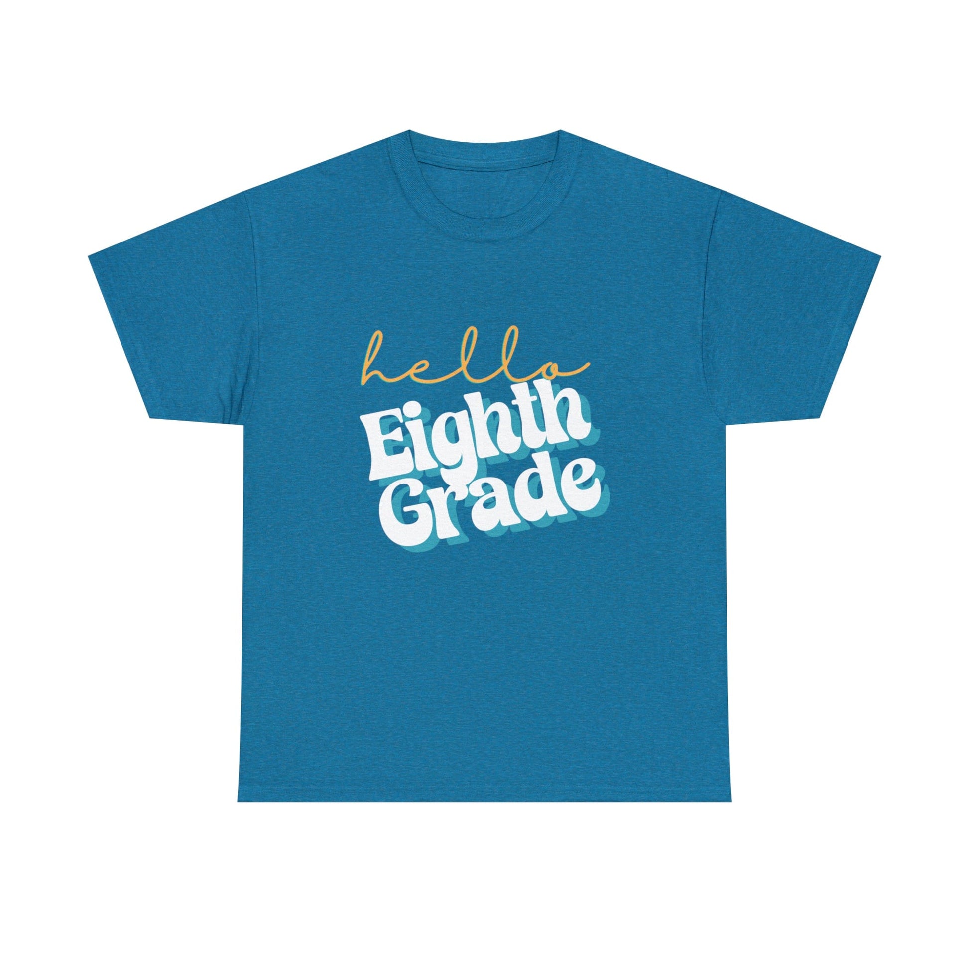 T-Shirt Antique Sapphire / S Hello Eighth Grade | Retro | ADULT Sizes | Cotton Tee