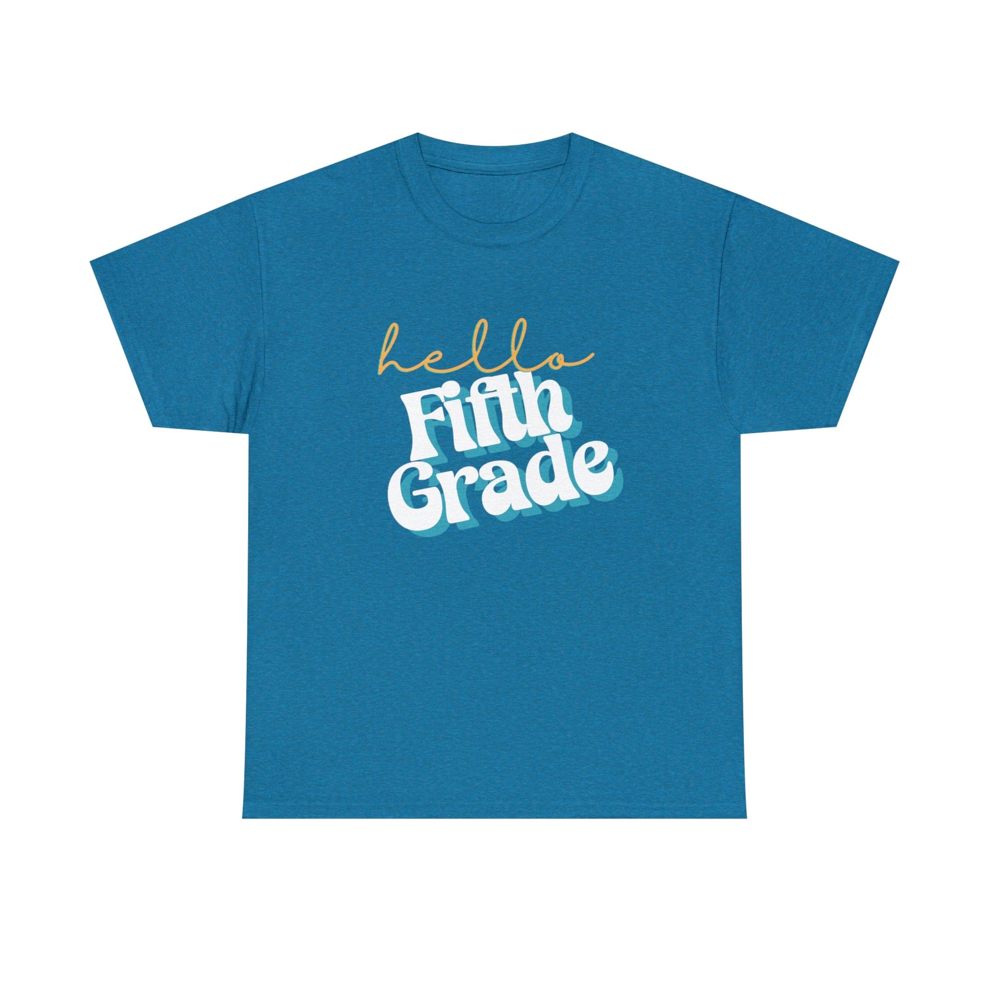 T-Shirt Antique Sapphire / S Hello Fifth Grade | Retro | ADULT Sizes | Cotton Tee