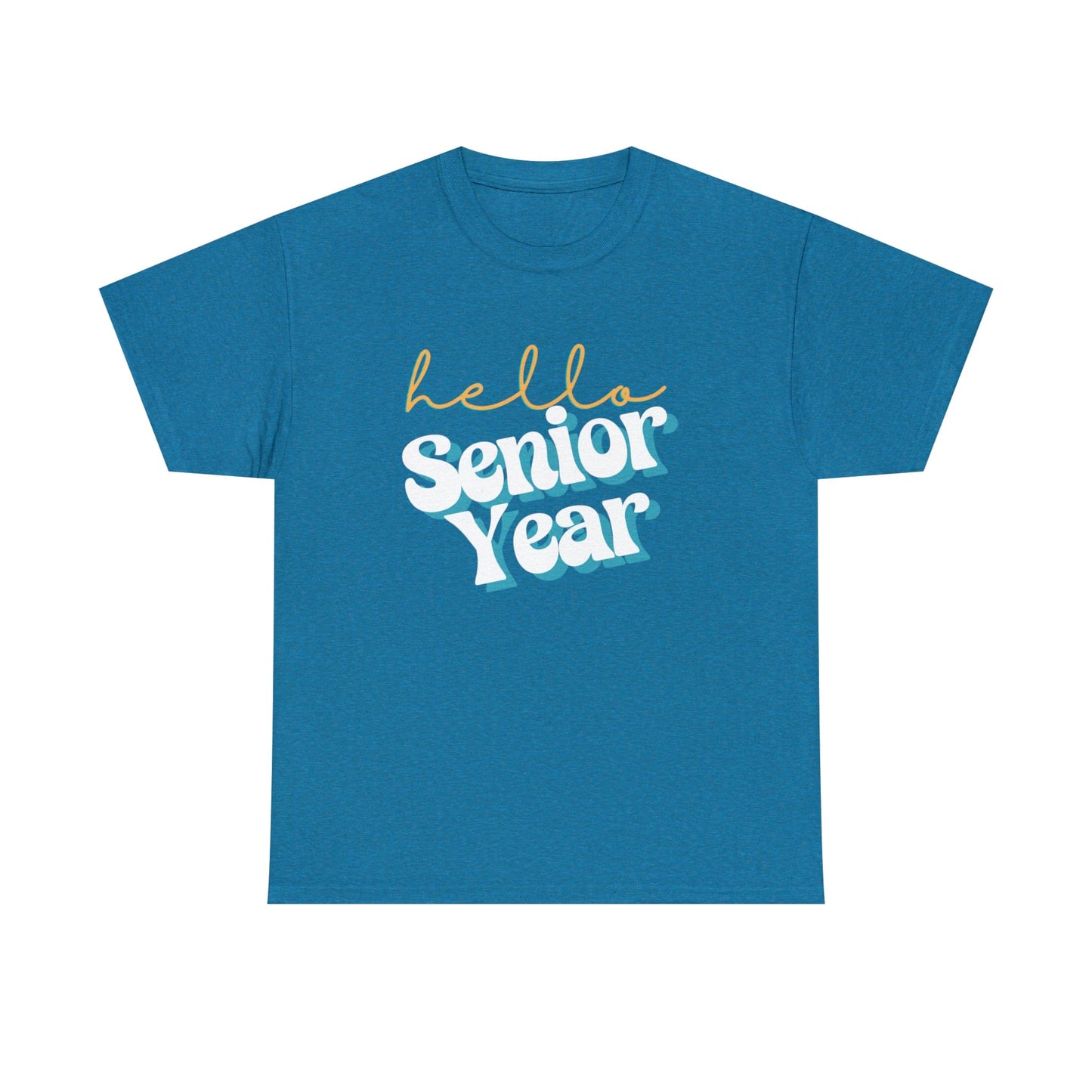 T-Shirt Antique Sapphire / S Hello Senior Year | Retro | ADULT Sizes | Cotton Tee