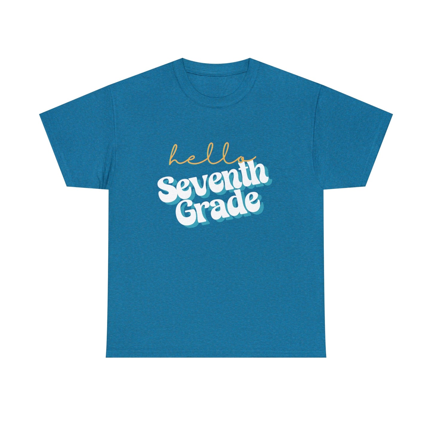 T-Shirt Antique Sapphire / S Hello Seventh Grade | Retro | ADULT Sizes | CottonTee