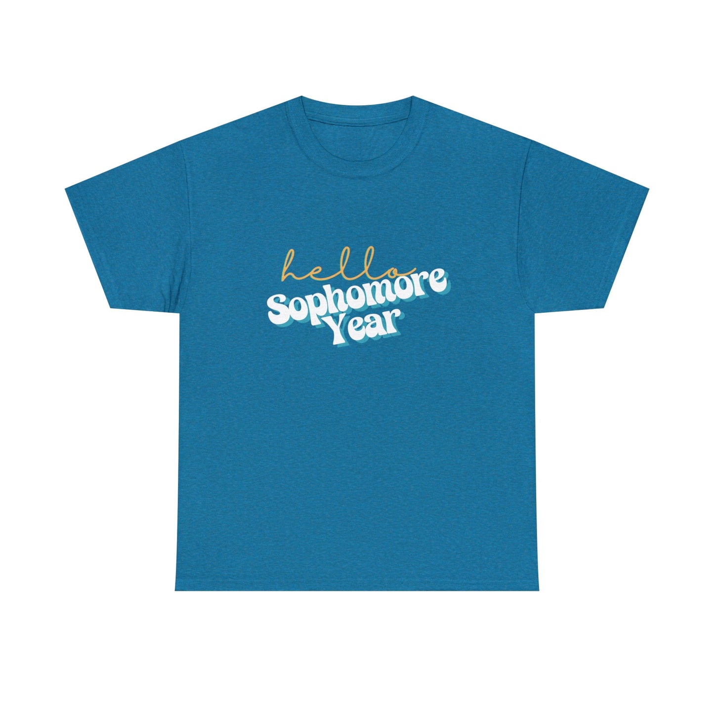 T-Shirt Antique Sapphire / S Hello Sophomore Year | Retro | ADULT Sizes | Cotton Tee