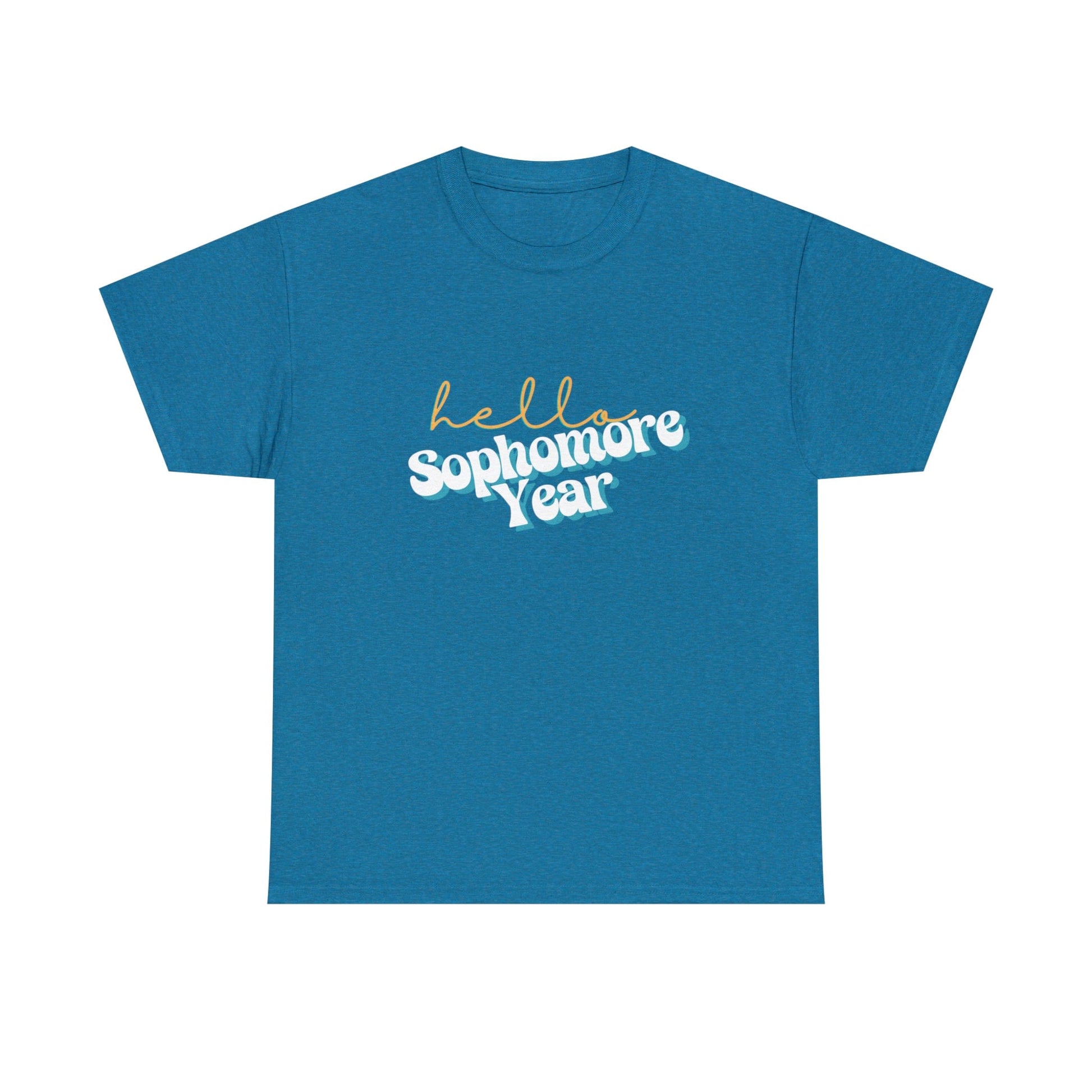 T-Shirt Antique Sapphire / S Hello Sophomore Year | Retro | ADULT Sizes | Cotton Tee