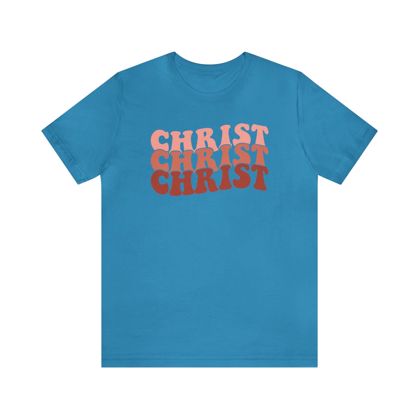 T-Shirt Aqua / S Christ | Jesus | Retro | Jersey Short Sleeve Tee