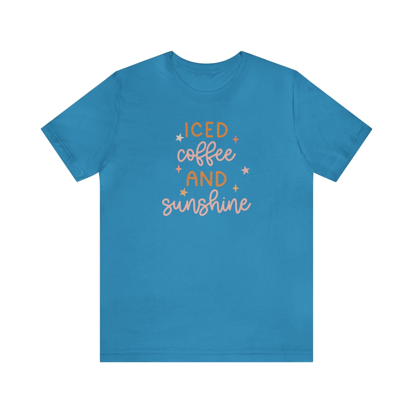 T-Shirt Aqua / S Iced Coffee and Sunshine | Jersey Short Sleeve Tee