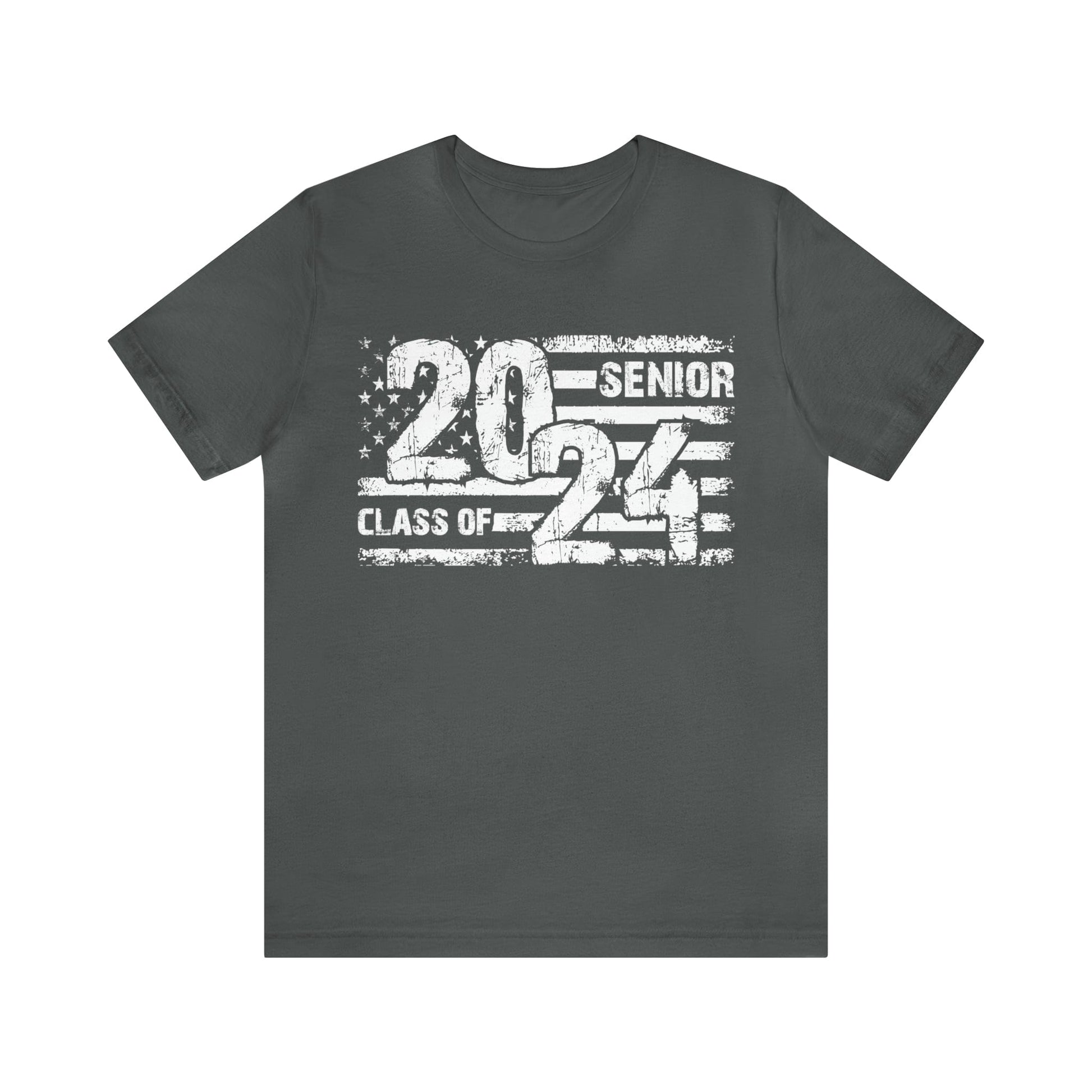 T-Shirt Asphalt / S Senior Year | 2024 | Flag| Patriotic | Jersey Short Sleeve Tee