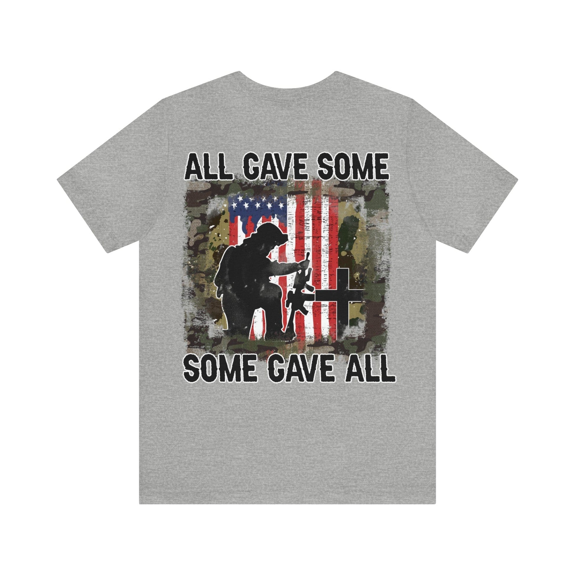 T-Shirt Athletic Heather / S All Gave Some Some Gave All | Back Print | Unisex Jersey Short Sleeve Tee