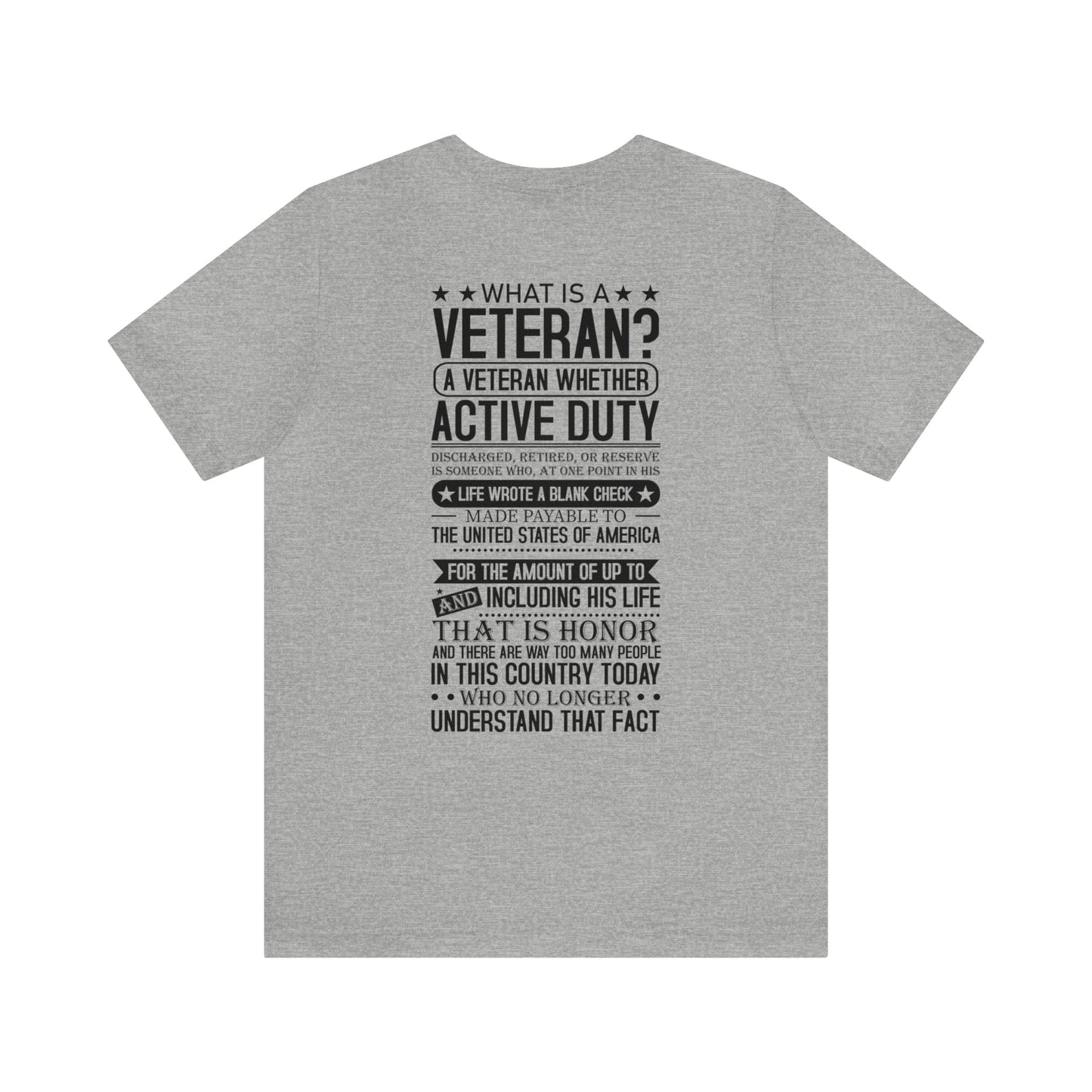 T-Shirt Athletic Heather / S Veteran | What is a Veteran | Jersey Short Sleeve Tee