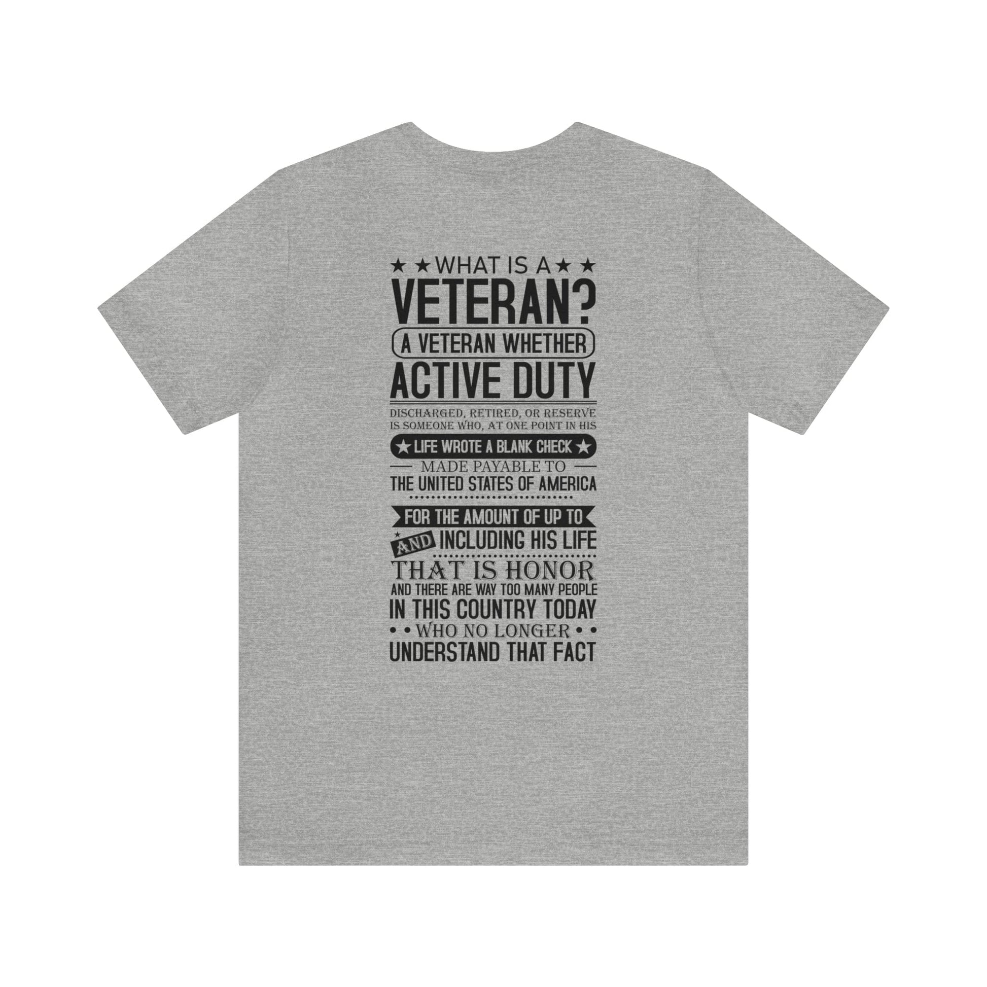 T-Shirt Athletic Heather / S Veteran | What is a Veteran | Jersey Short Sleeve Tee