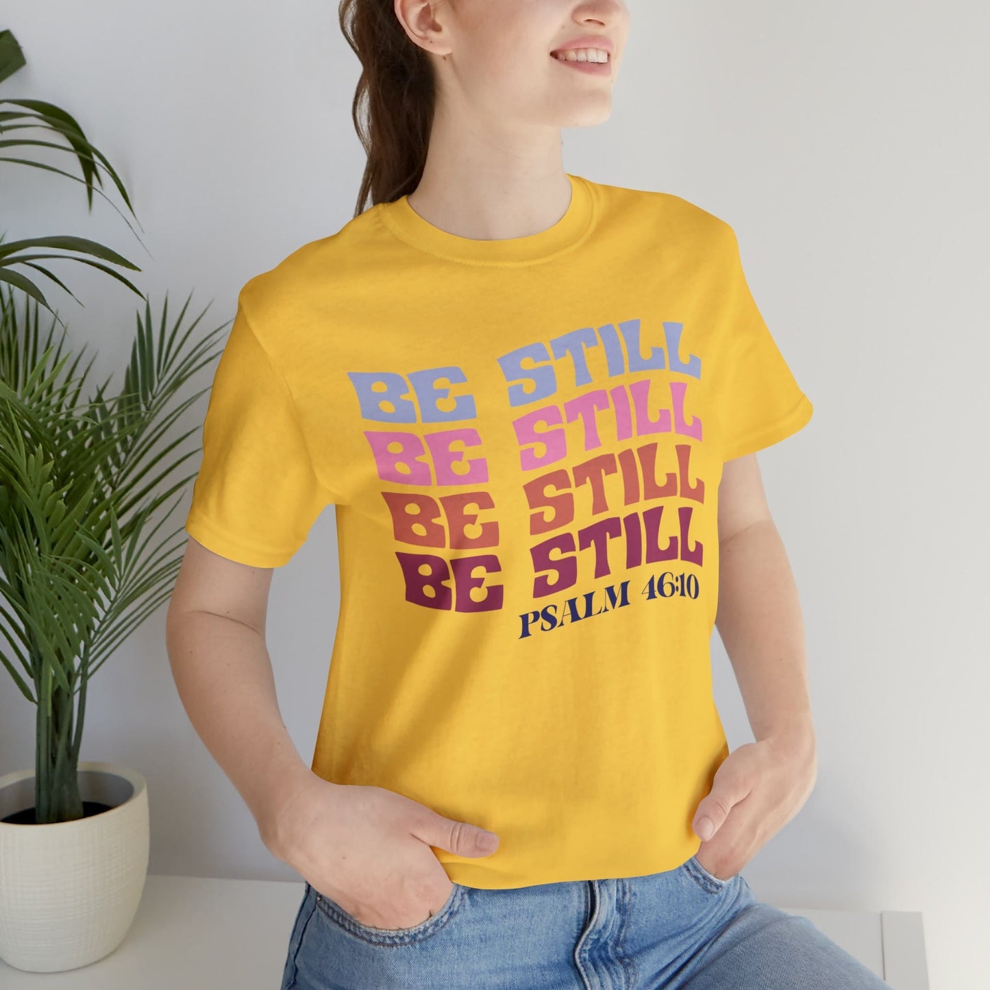 T-Shirt Be Still and Know | Psalm 46:10 | Retro | Jersey Short Sleeve Tee