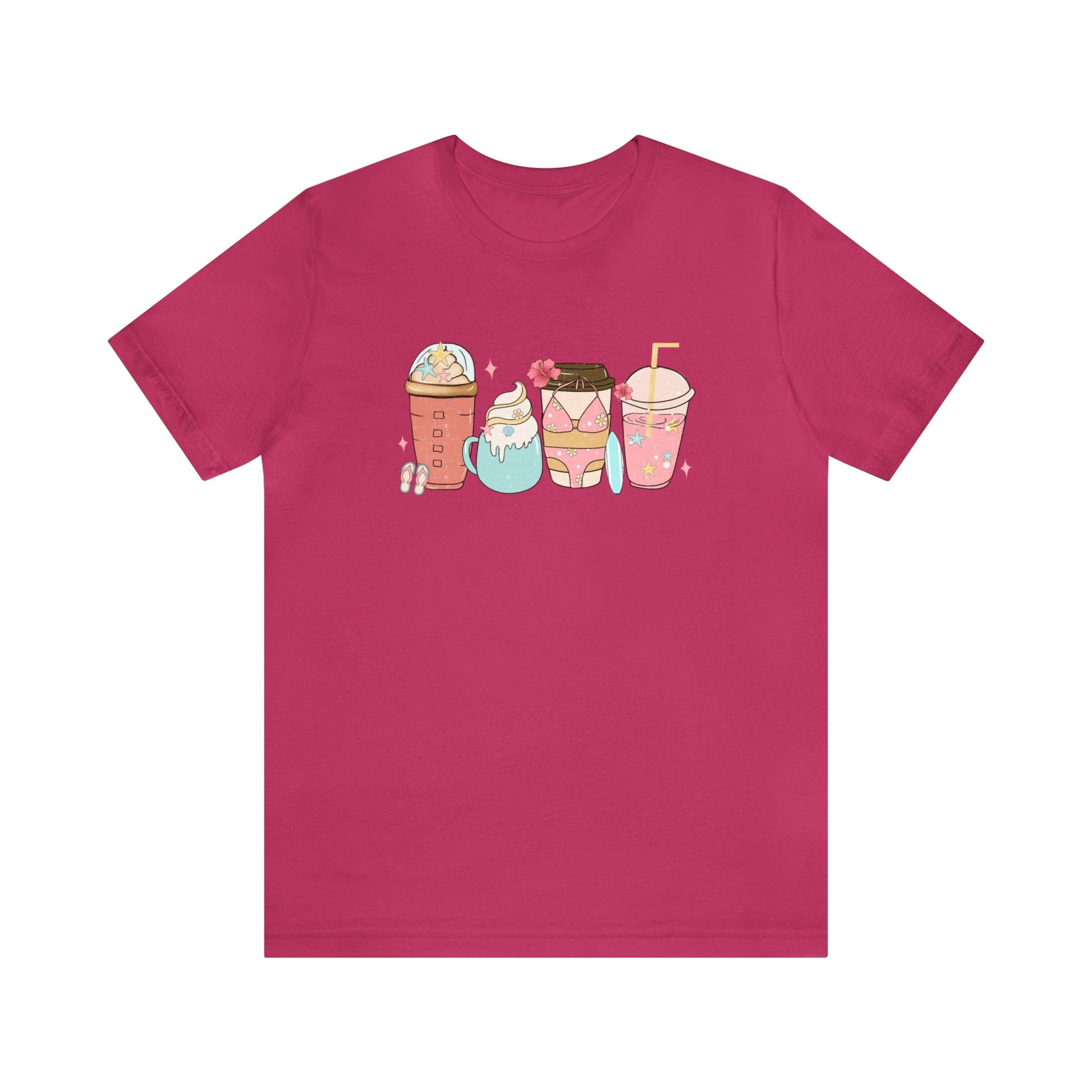 T-Shirt Berry / S Coffee in the Summertime | Vacation | Summer | Jersey Short Sleeve Tee