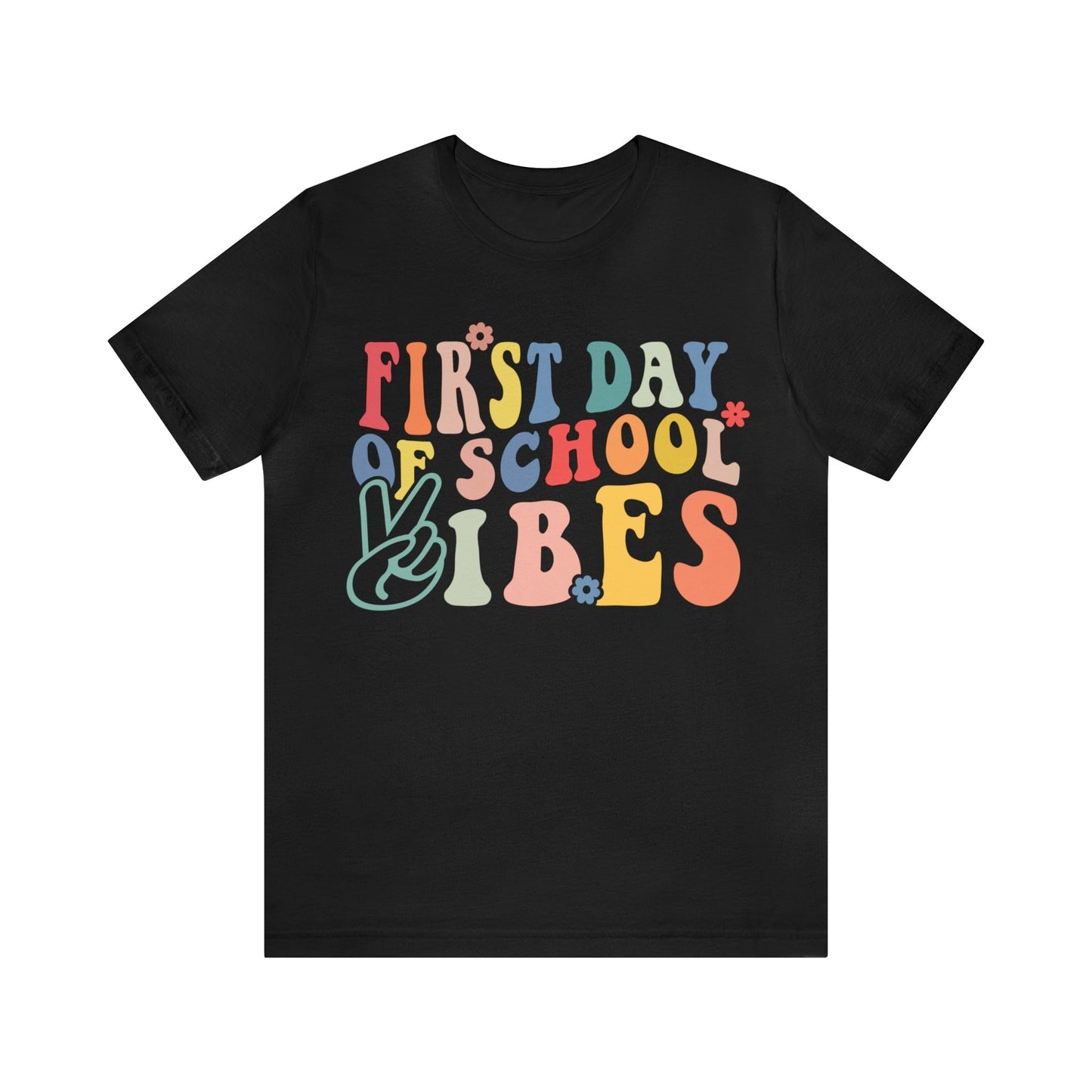 T-Shirt Black / S First Day of School Vibes | Retro | ADULT sizes | Jersey Short Sleeve Tee