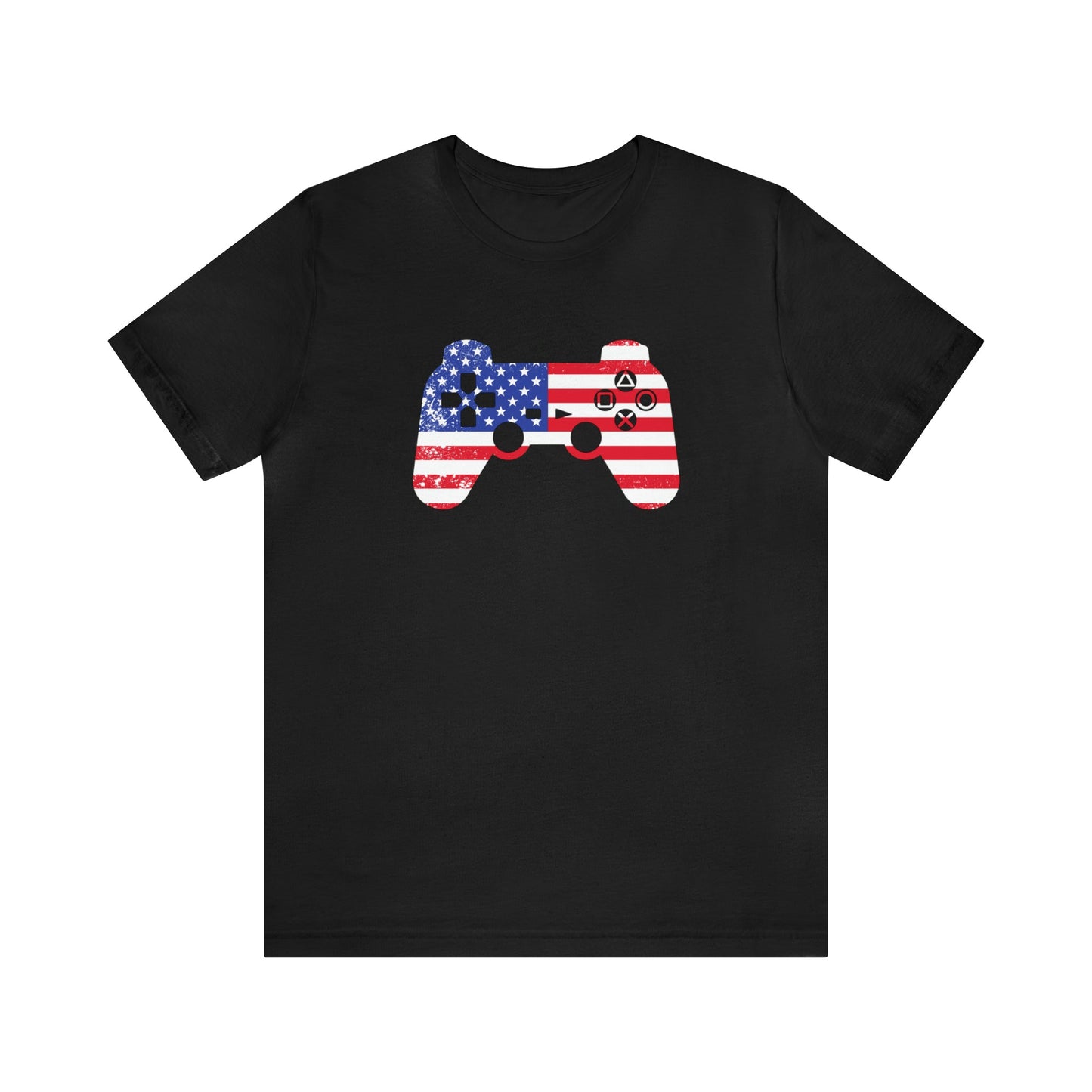 T-Shirt Black / S Gamer | USA | Flag | Patriotic | Jersey Short Sleeve Tee