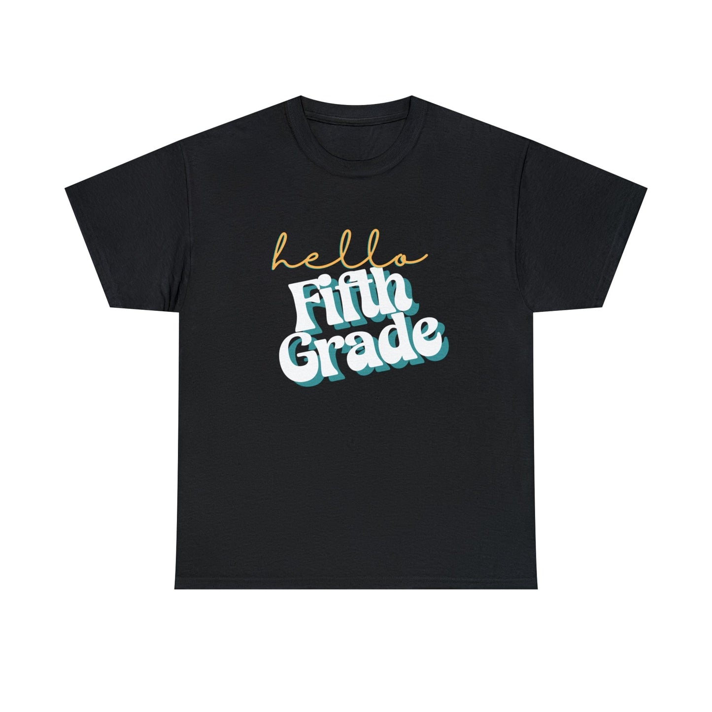 T-Shirt Black / S Hello Fifth Grade | Retro | ADULT Sizes | Cotton Tee