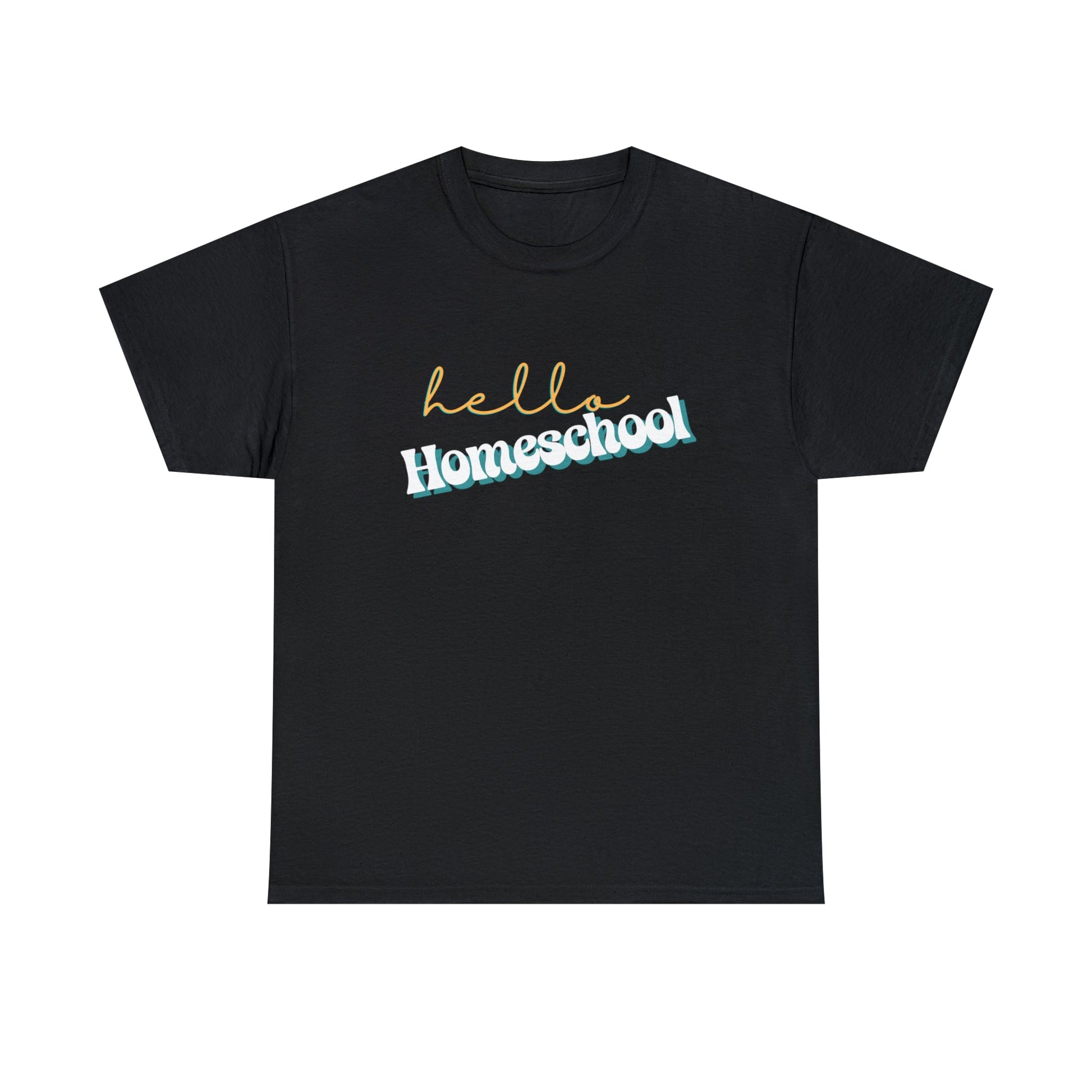 T-Shirt Black / S Hello Homeschool | Retro | ADULT Sizes | Cotton Tee