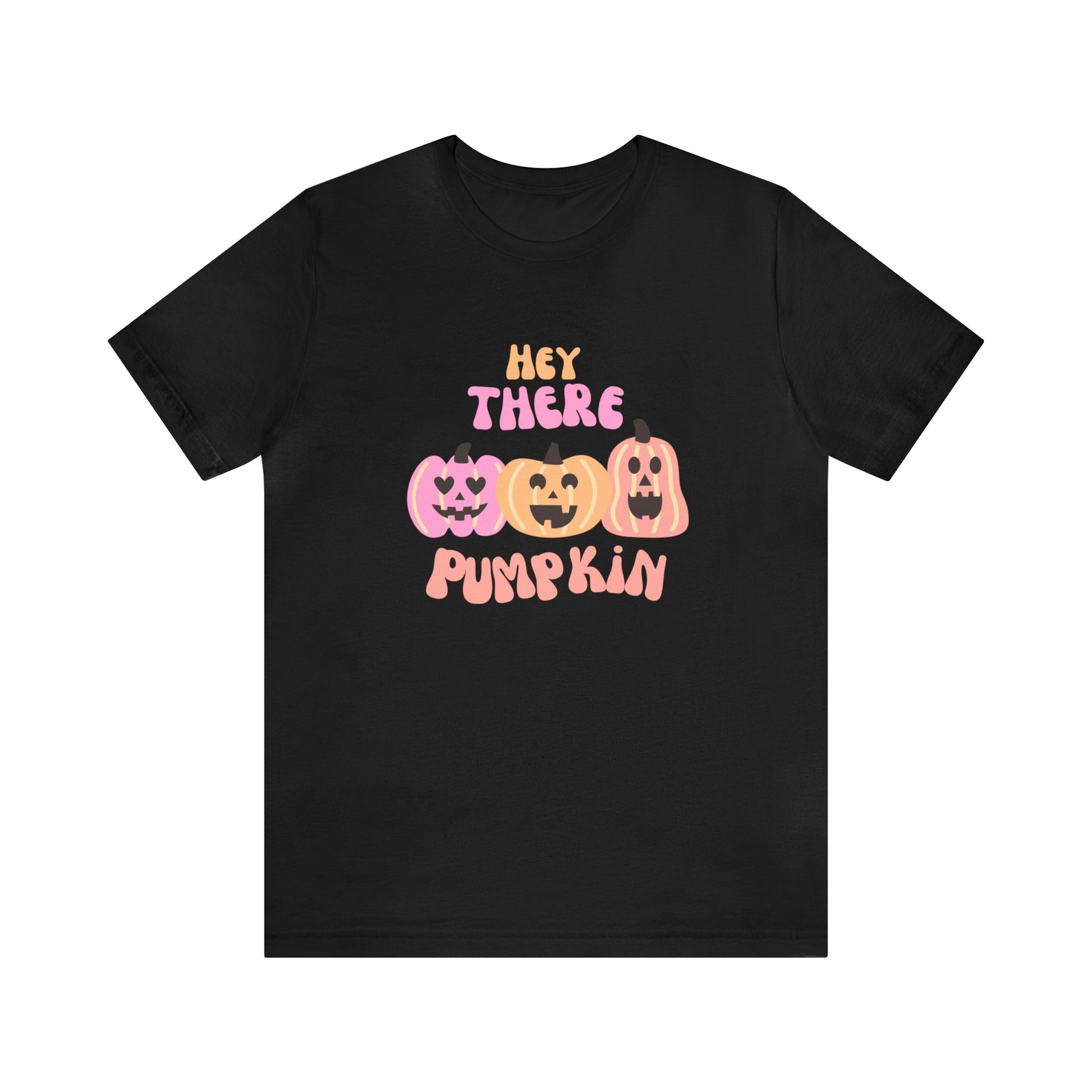 T-Shirt Black / S Hey There Pumpkin | Retro | Jersey Short Sleeve Tee