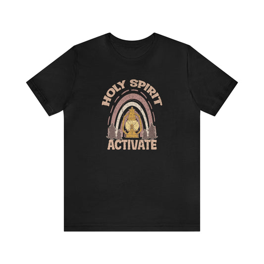 T-Shirt Black / S Holy Spirit Activate | Christian | Retro | Jersey Short Sleeve Tee