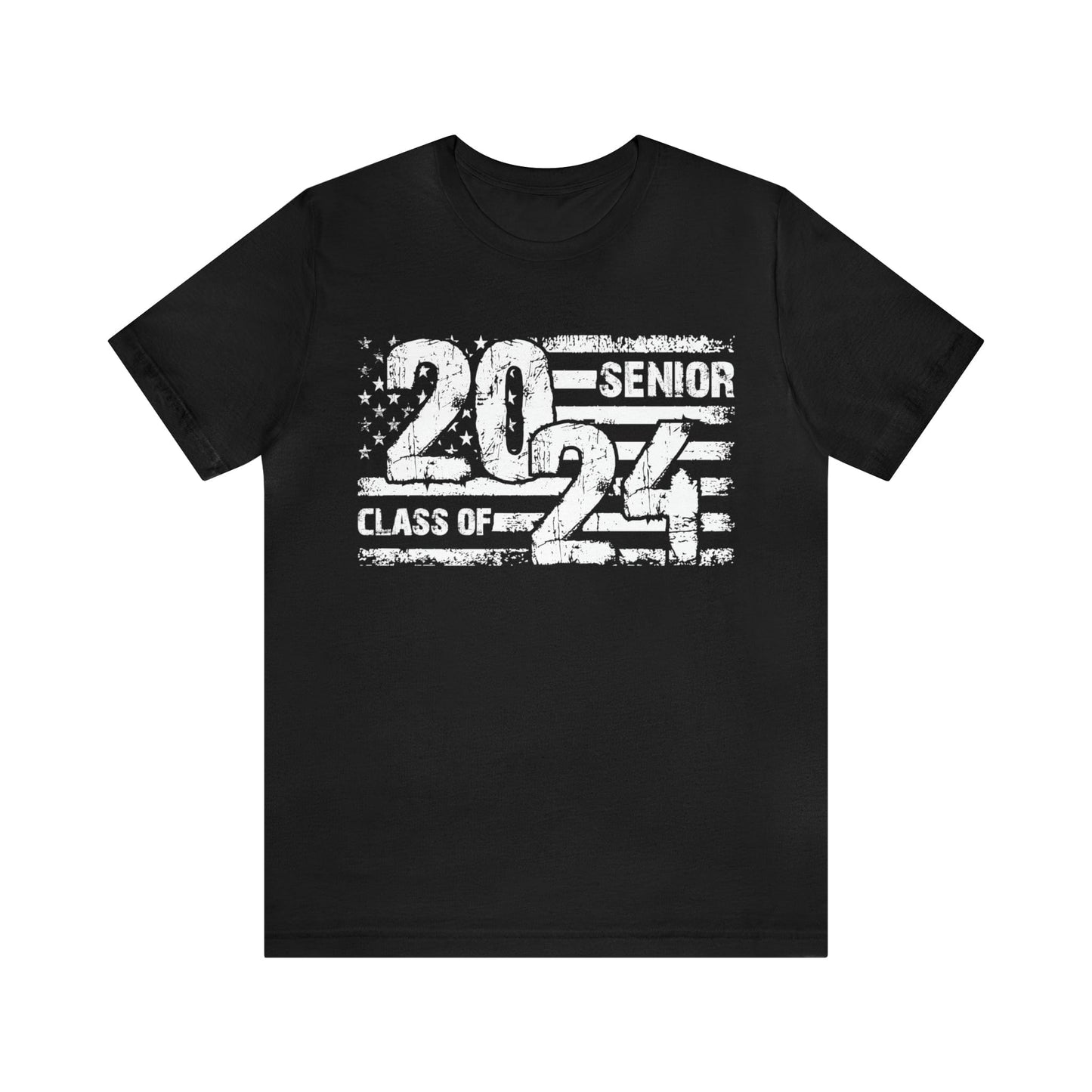 T-Shirt Black / S Senior Year | 2024 | Flag| Patriotic | Jersey Short Sleeve Tee