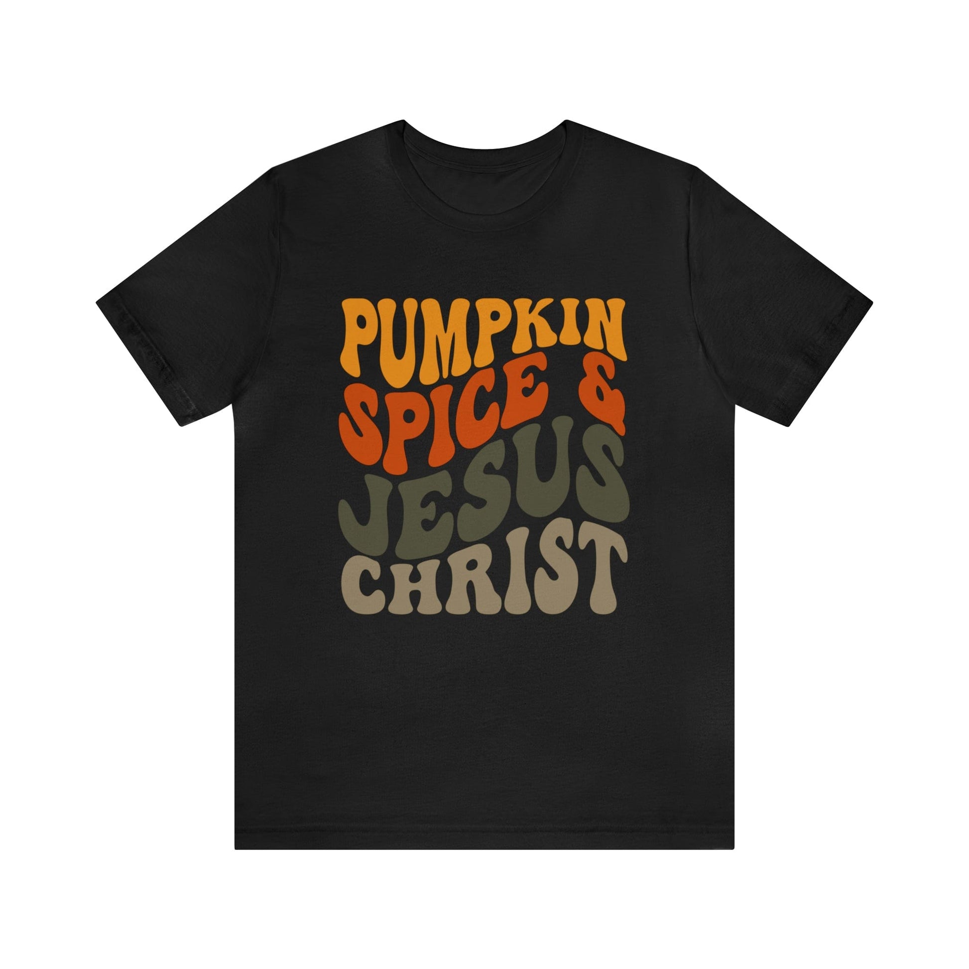 T-Shirt Black / XS Pumpkin Spice & Jesus Christ | Retro | Jersey Short Sleeve Tee