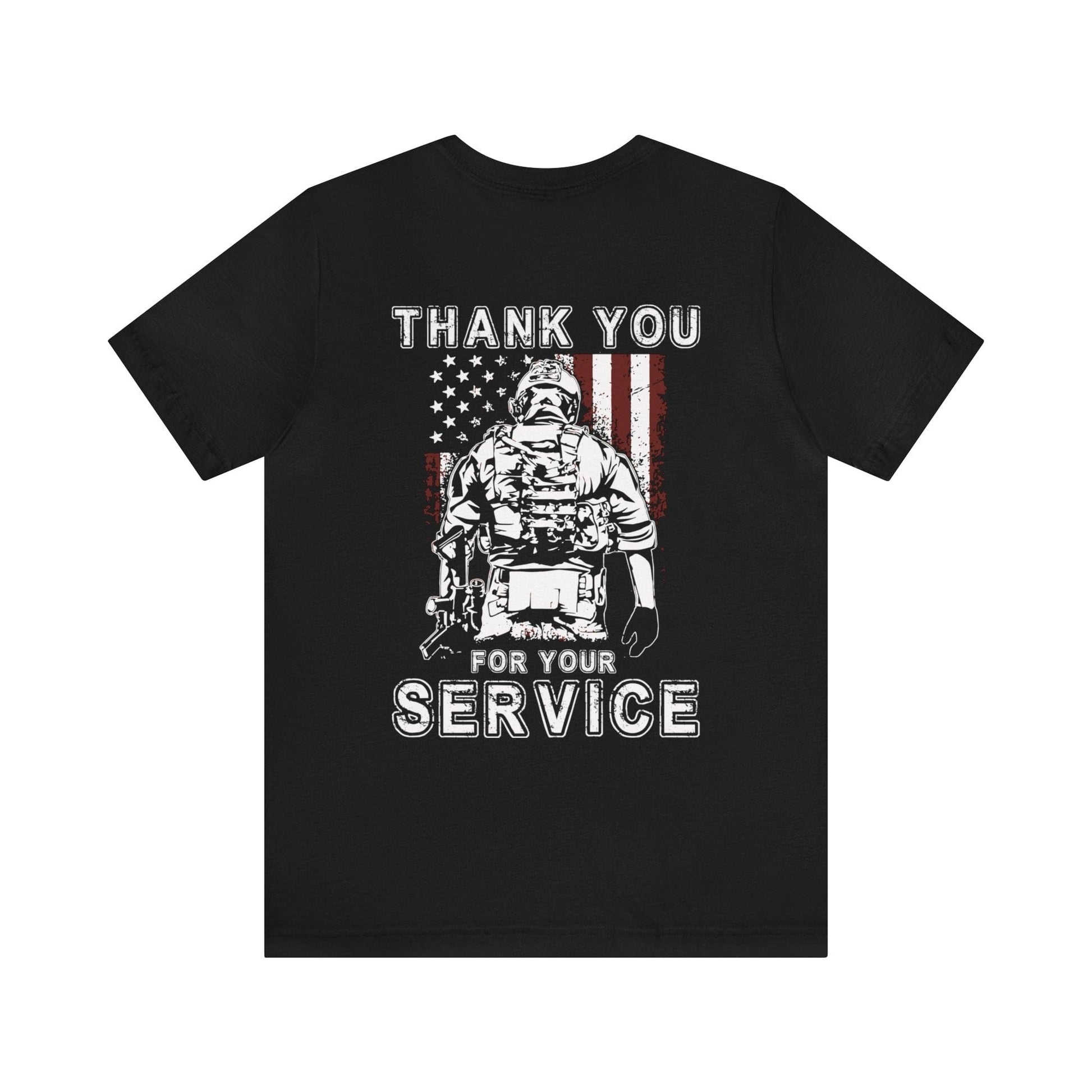 T-Shirt Black / XS Thank You for Your Service | Support Our Troops | Back Print | Jersey Short Sleeve Tee