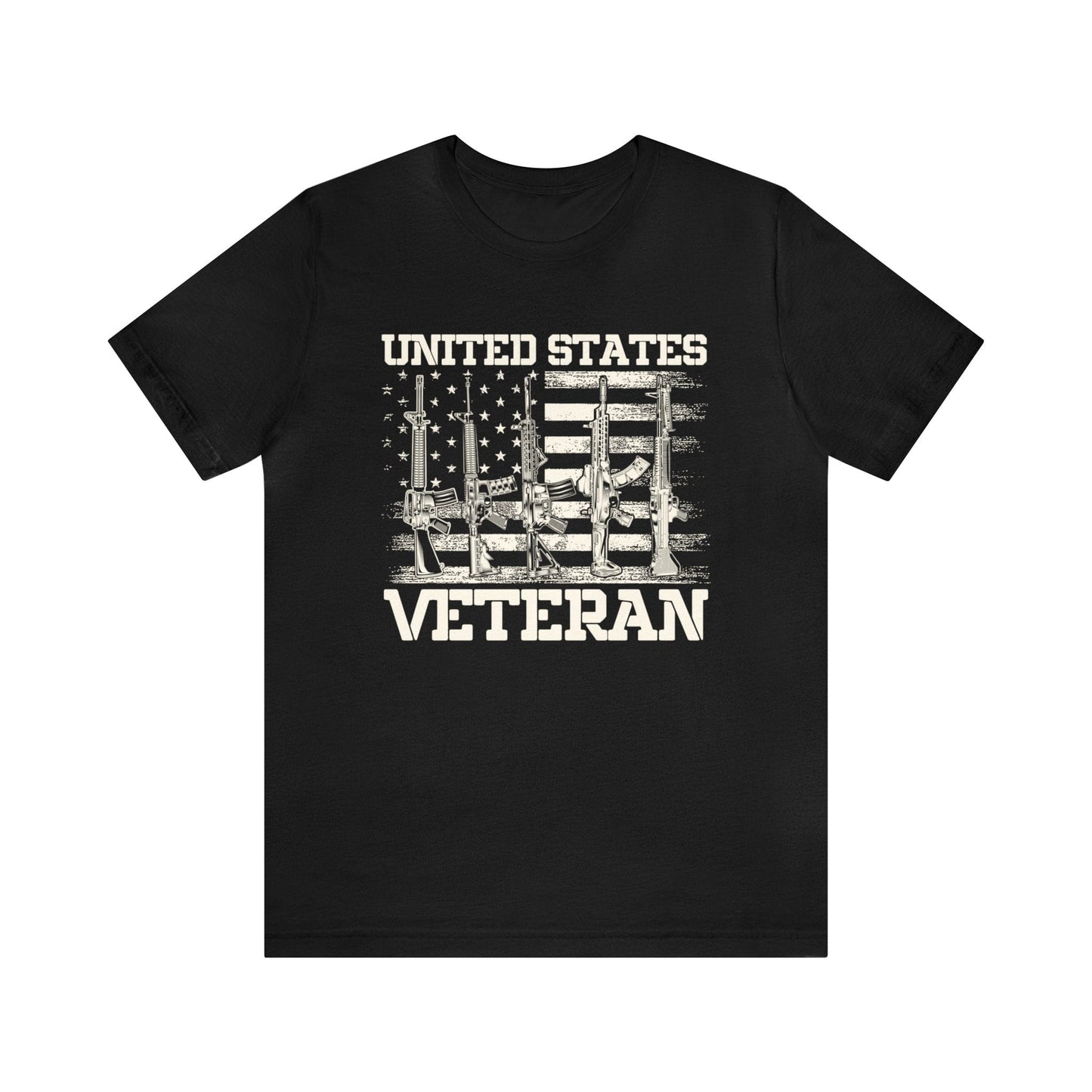 T-Shirt Black / XS United States Veteran | Flag | Jersey Short Sleeve Tee