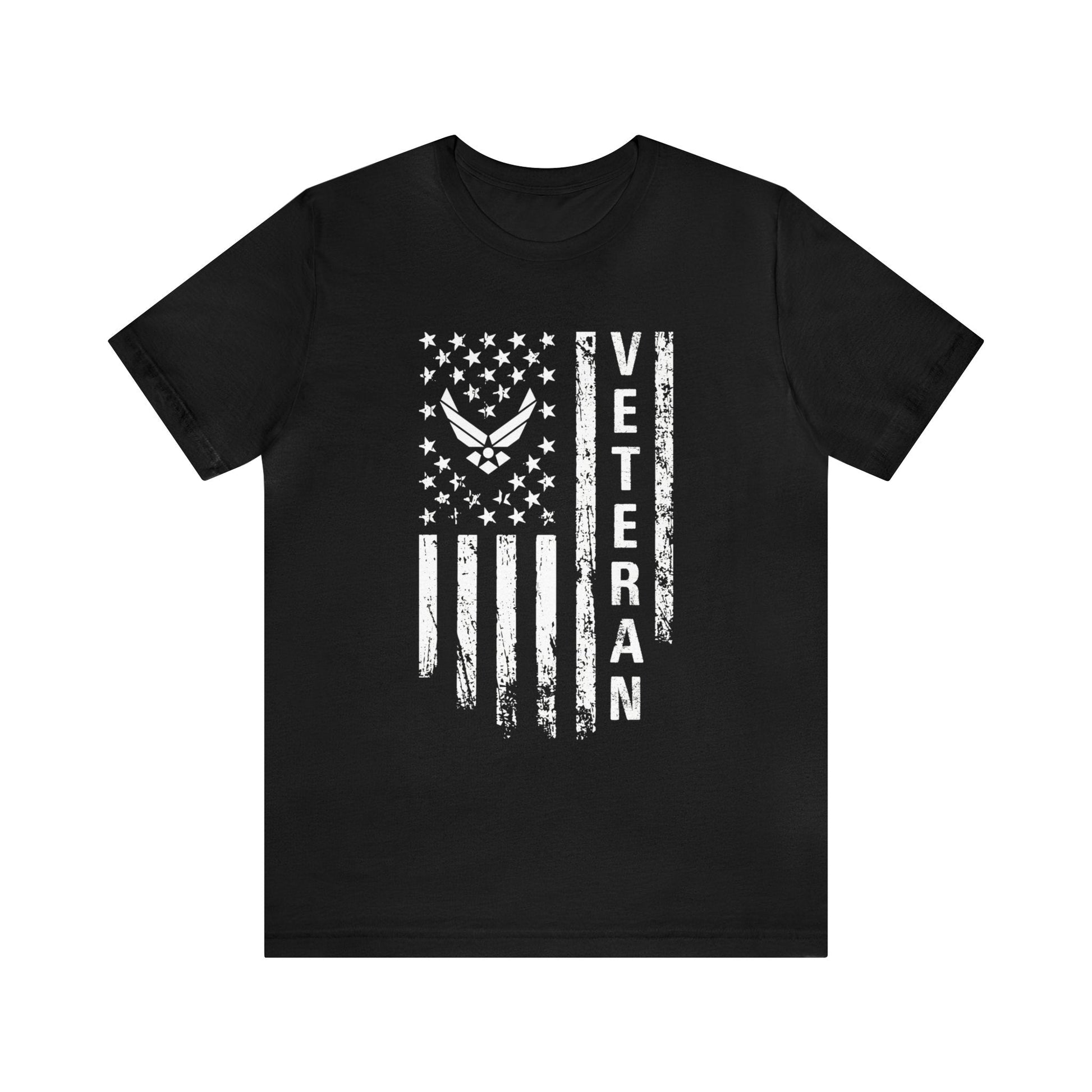 T-Shirt Black / XS US Air Force Veteran | Flag | Jersey Short Sleeve Tee