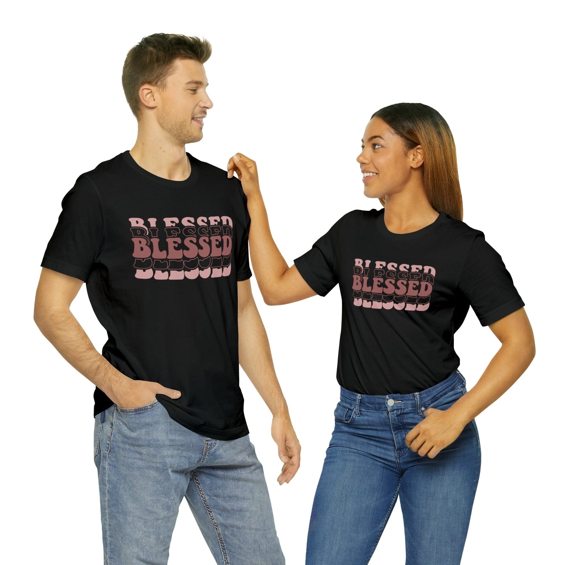 T-Shirt Blessed | Christian | Retro | Jersey Short Sleeve Tee