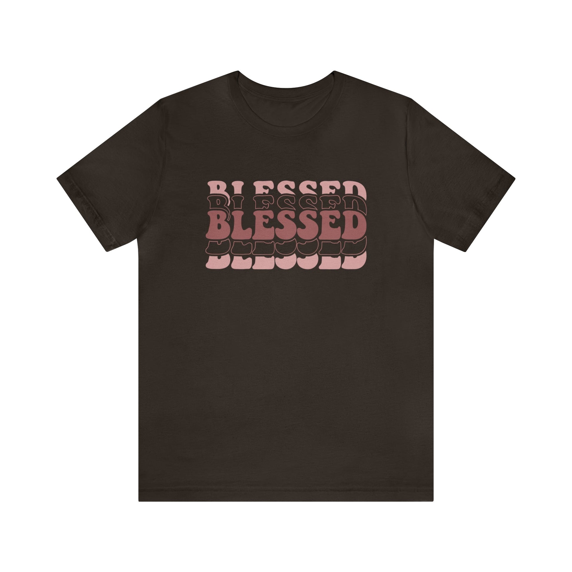 T-Shirt Brown / S Blessed | Christian | Retro | Jersey Short Sleeve Tee