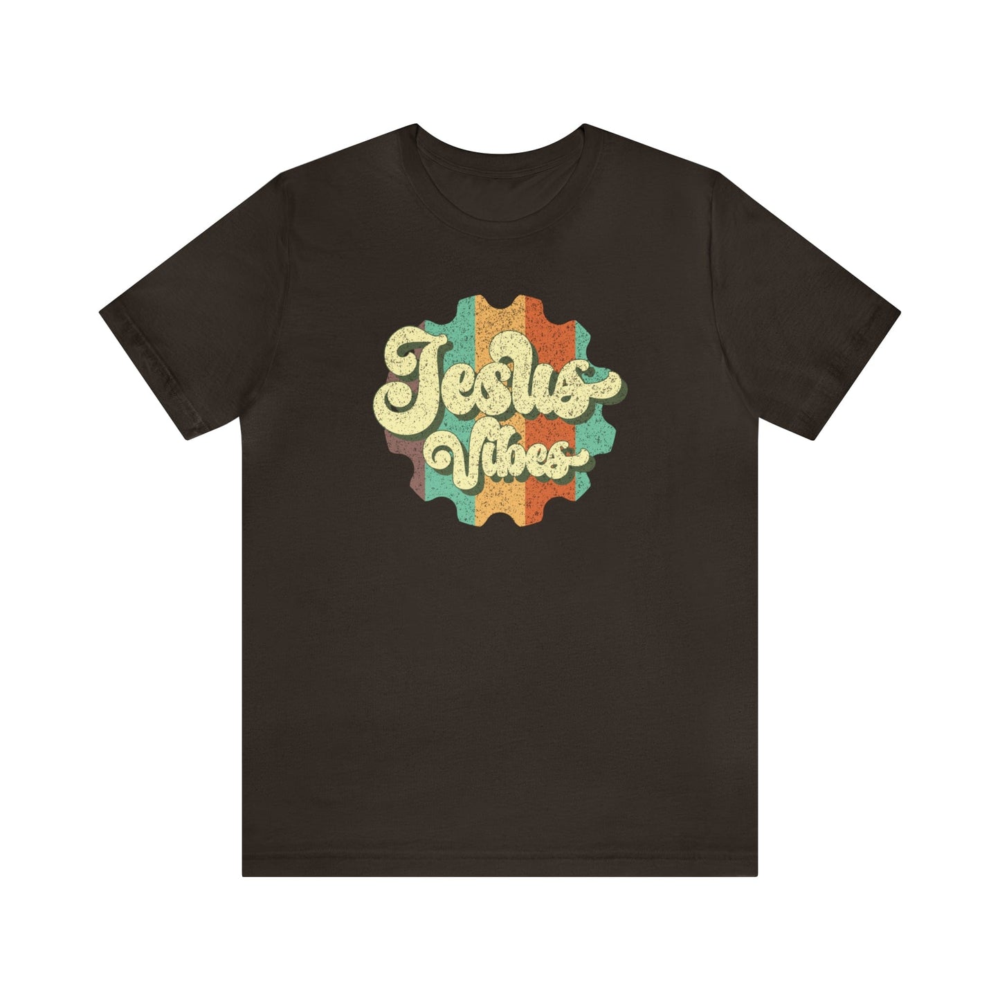 T-Shirt Brown / S Jesus Vibes | Christian | Retro | Jersey Short Sleeve Tee