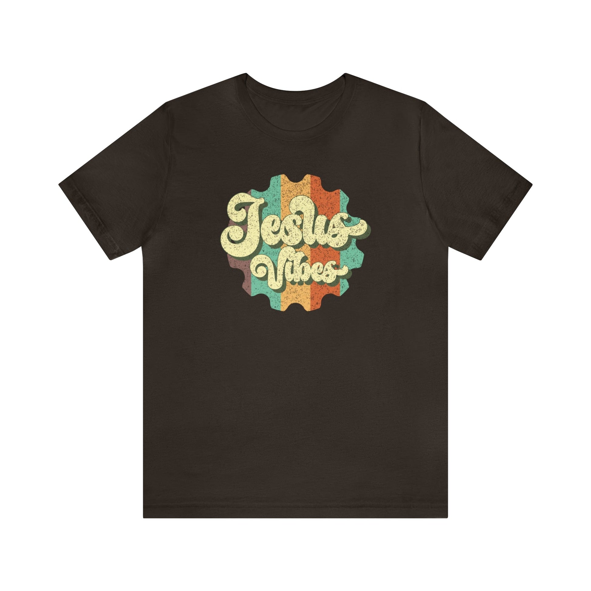 T-Shirt Brown / S Jesus Vibes | Christian | Retro | Jersey Short Sleeve Tee